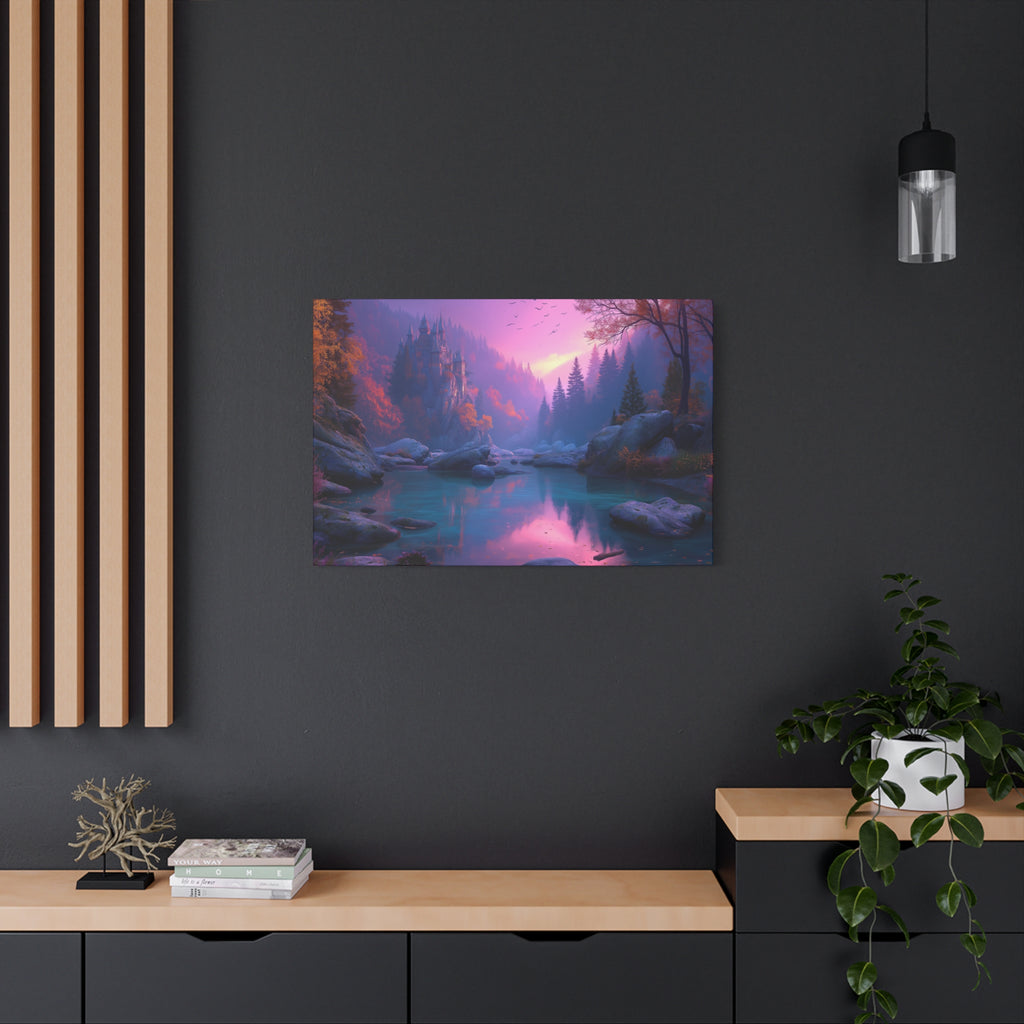 Mystic Twilight Lake Matte Canvas Print