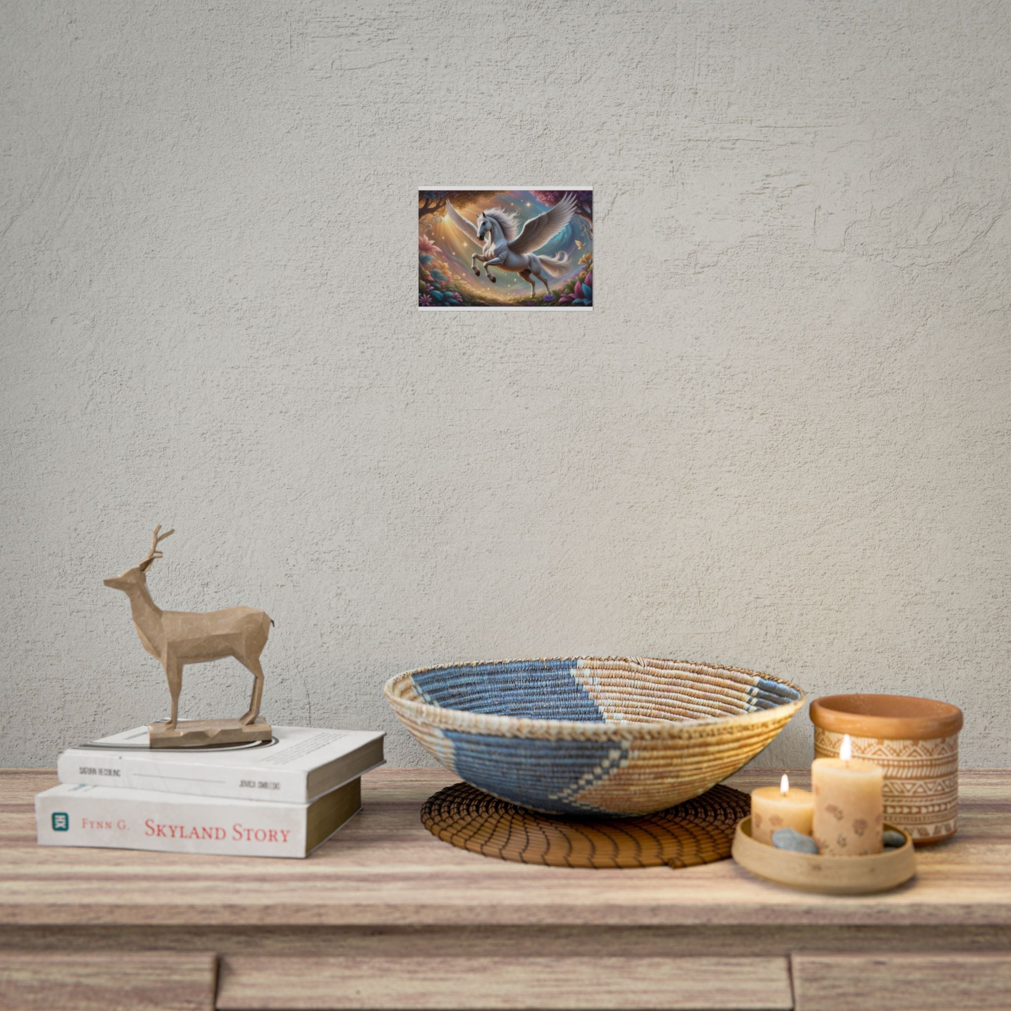 Pegasus Fantasy Art Magical Winged Horse Rolled Poster for Kids’ Rooms & Fantasy Decor