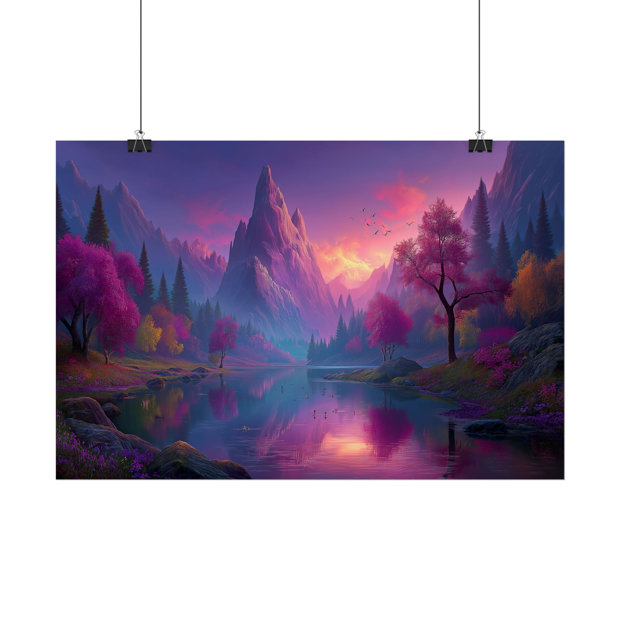 Dreamscape Mountain Lake Sunset Wall Art