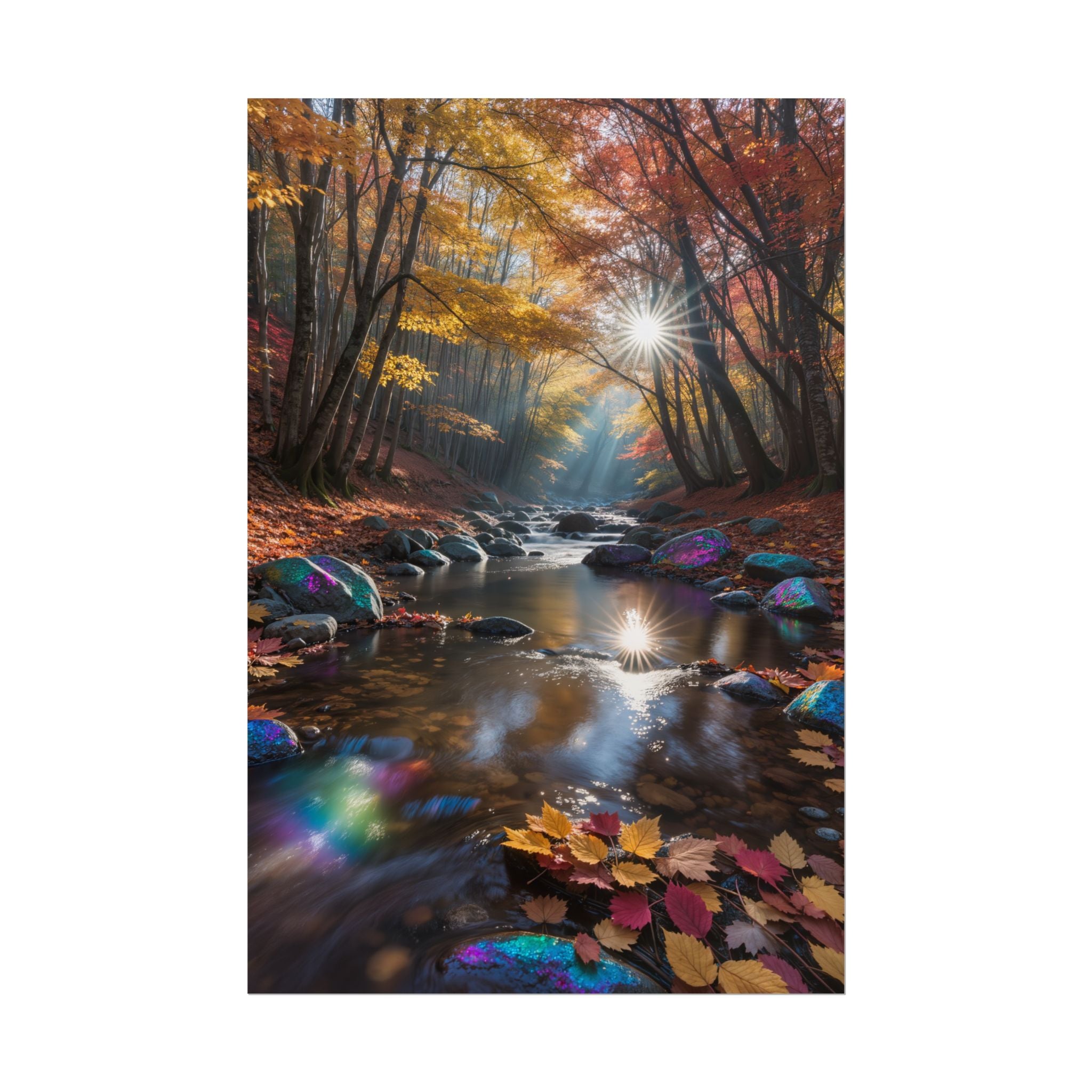 Autumn Forest Stream  Rolled Nature Wall Art