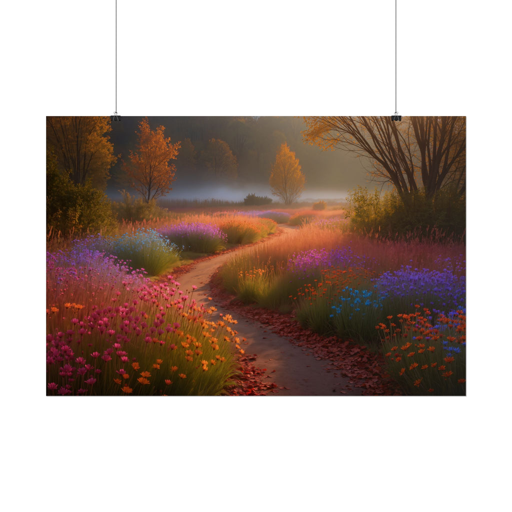 Enchanted Wildflower Path Landscape Art Print