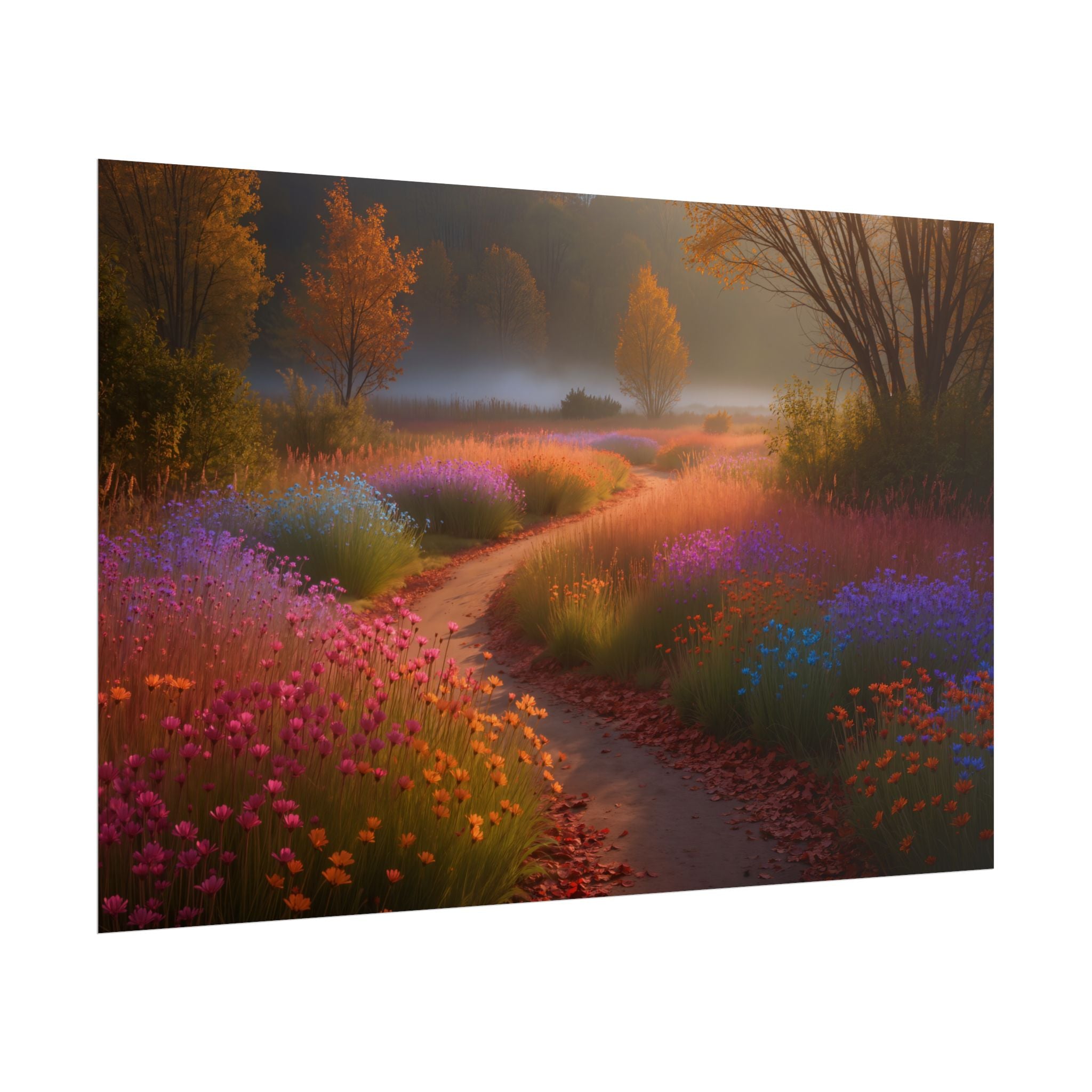 Enchanted Wildflower Path Landscape Art Print