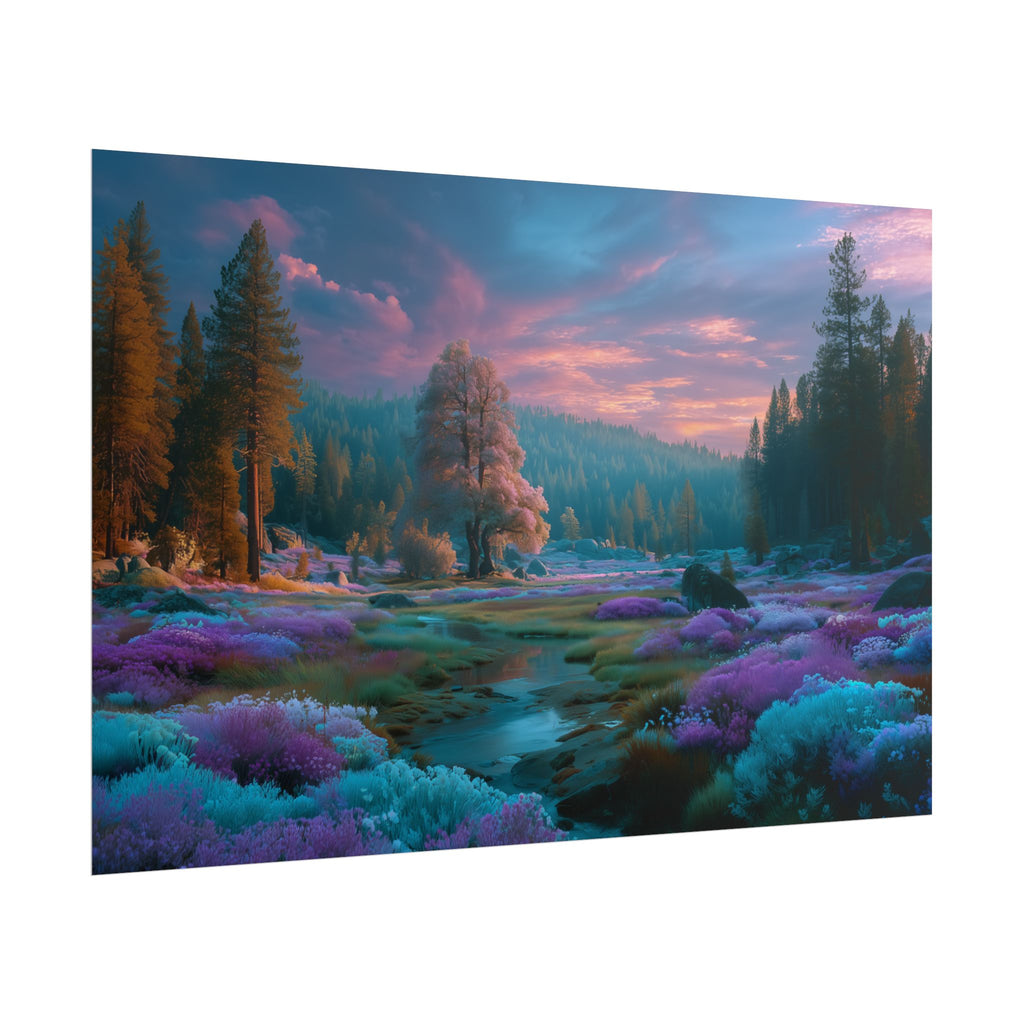 Dreamscape Landscape  Vibrant Fantasy Forest Wall Art