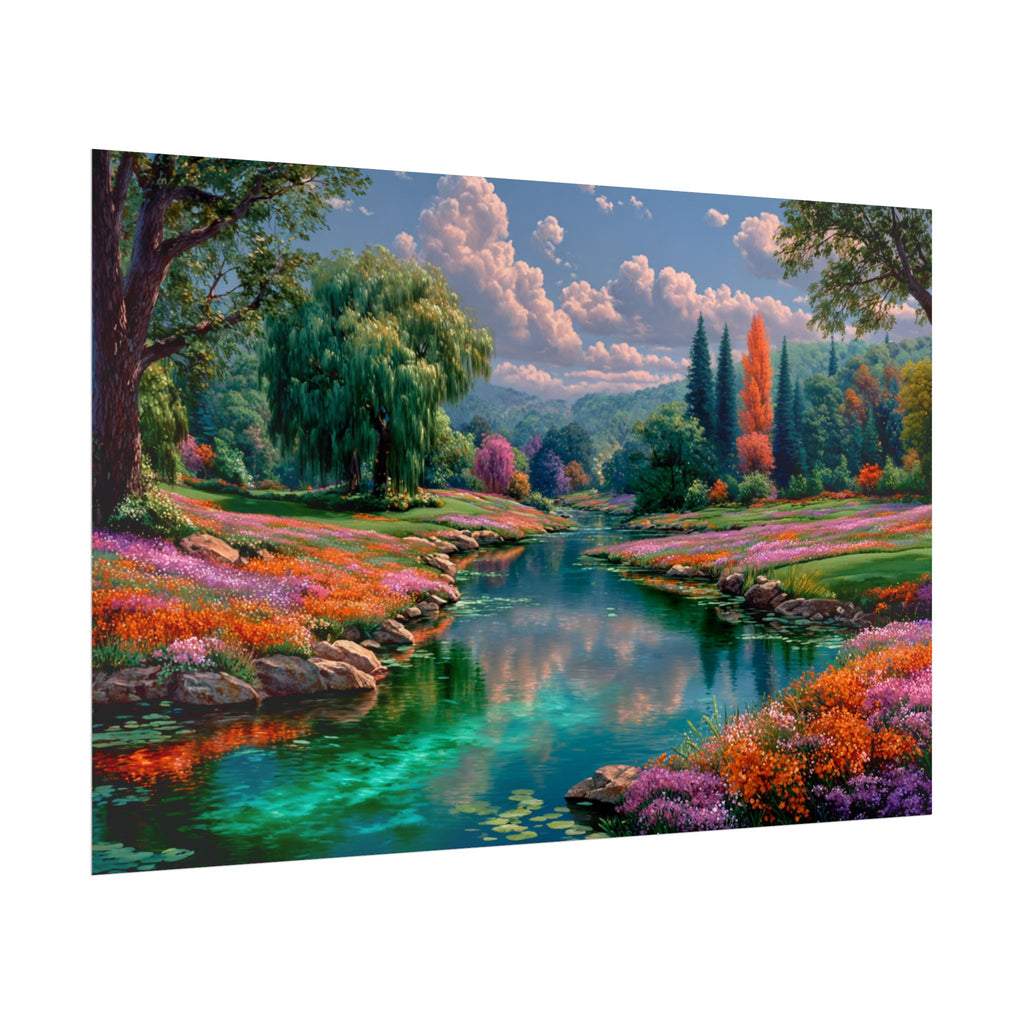 Scenic Floral River Print