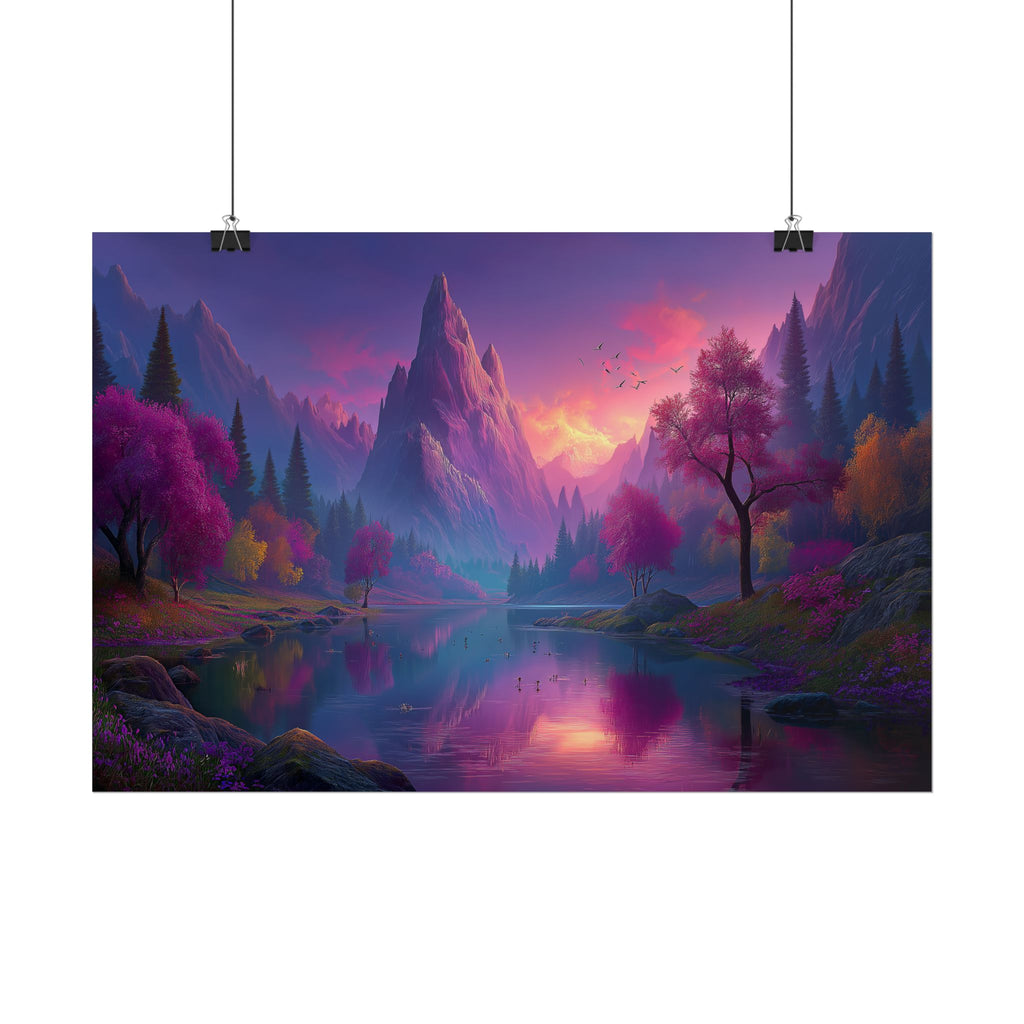 Dreamscape Mountain Lake Sunset Wall Art