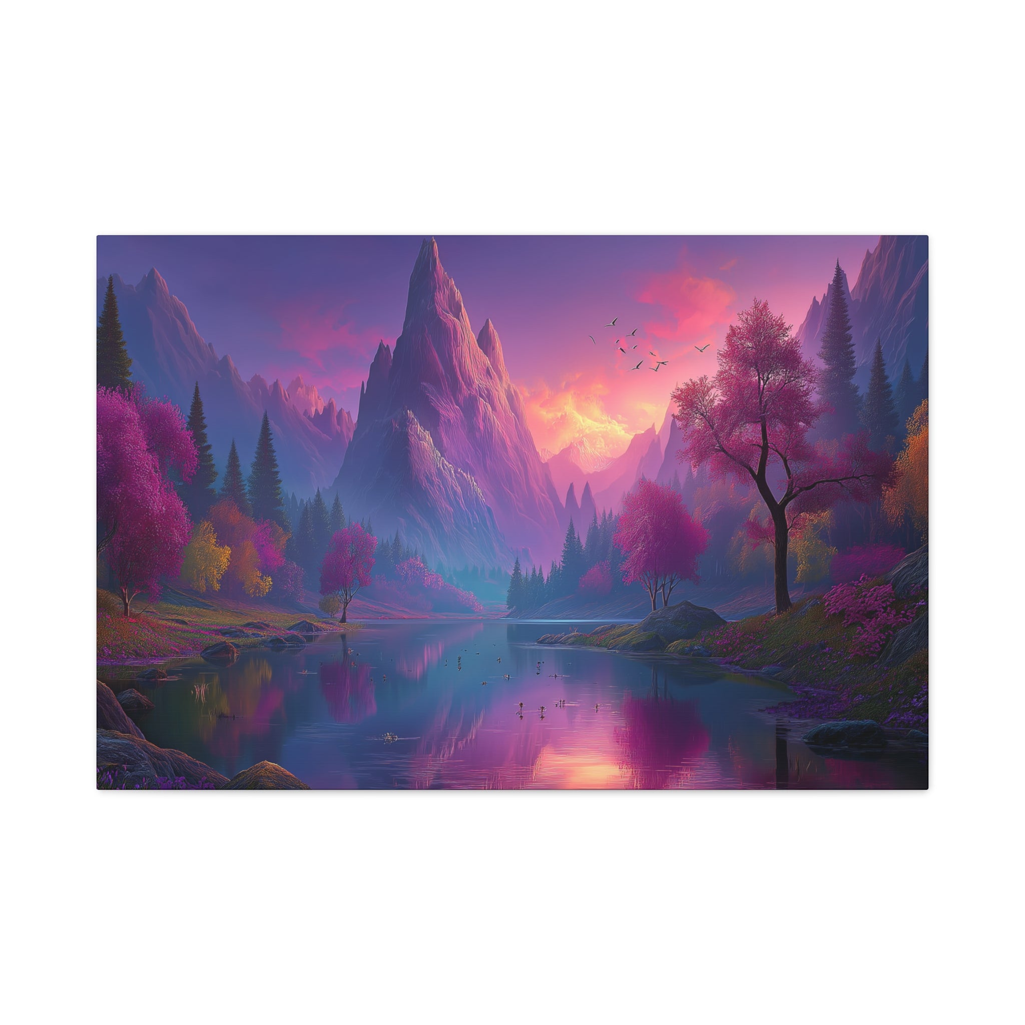 Dreamscape Mountain Lake Matte Canvas Print