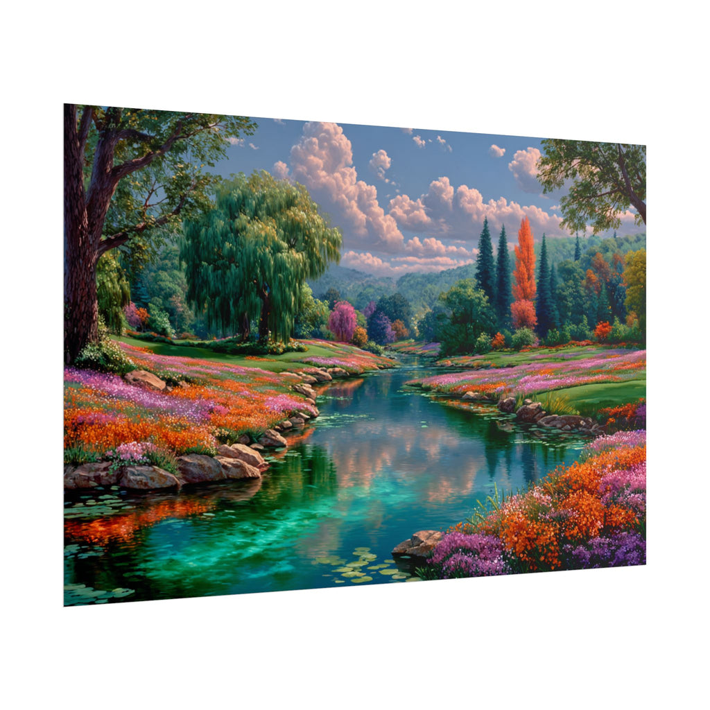 Scenic Floral River Print