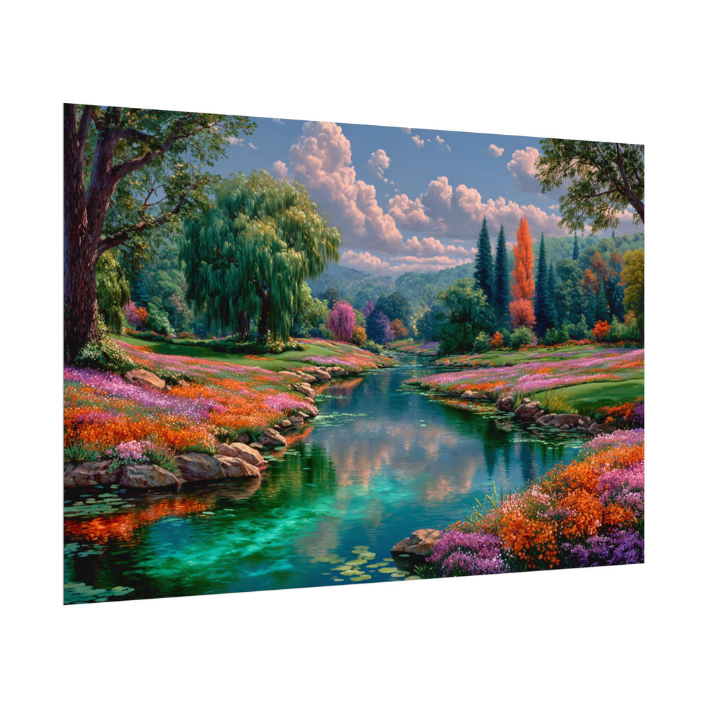 Scenic Floral River Print