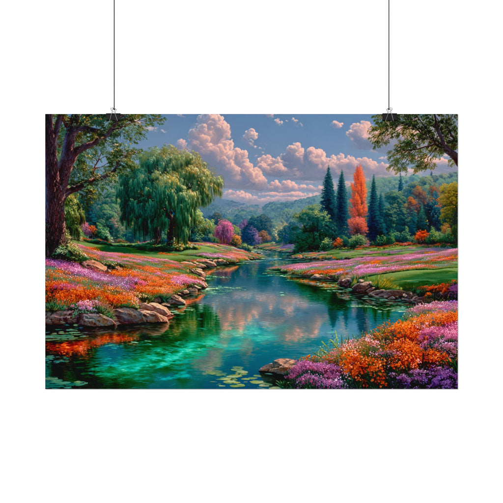 Scenic Floral River Print
