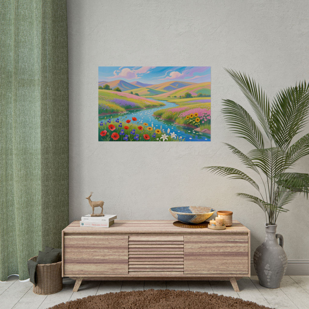 Colorful Floral Meadow Landscape Print