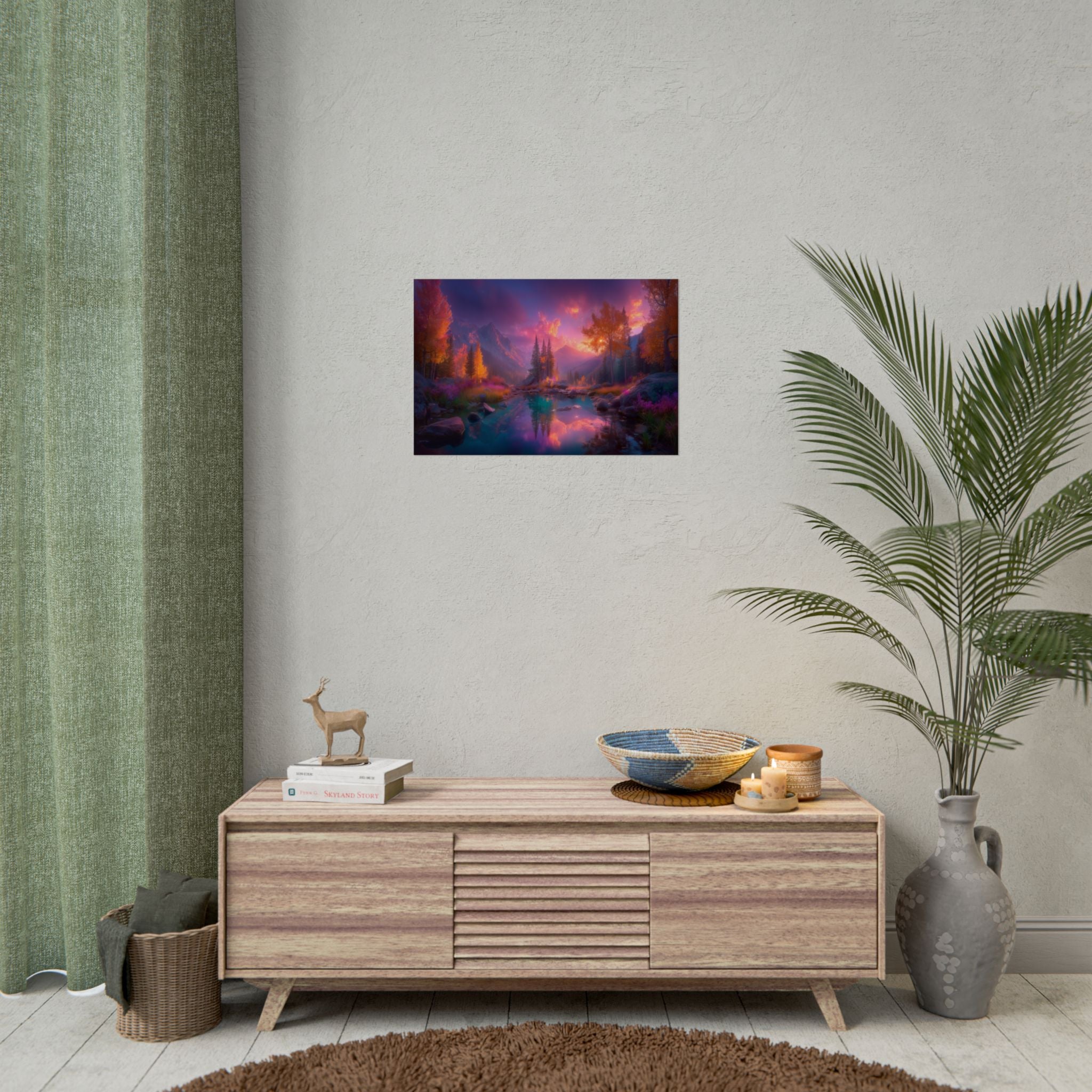 Dreamscape Sunset Landscape Vibrant Fantasy Nature Wall Art