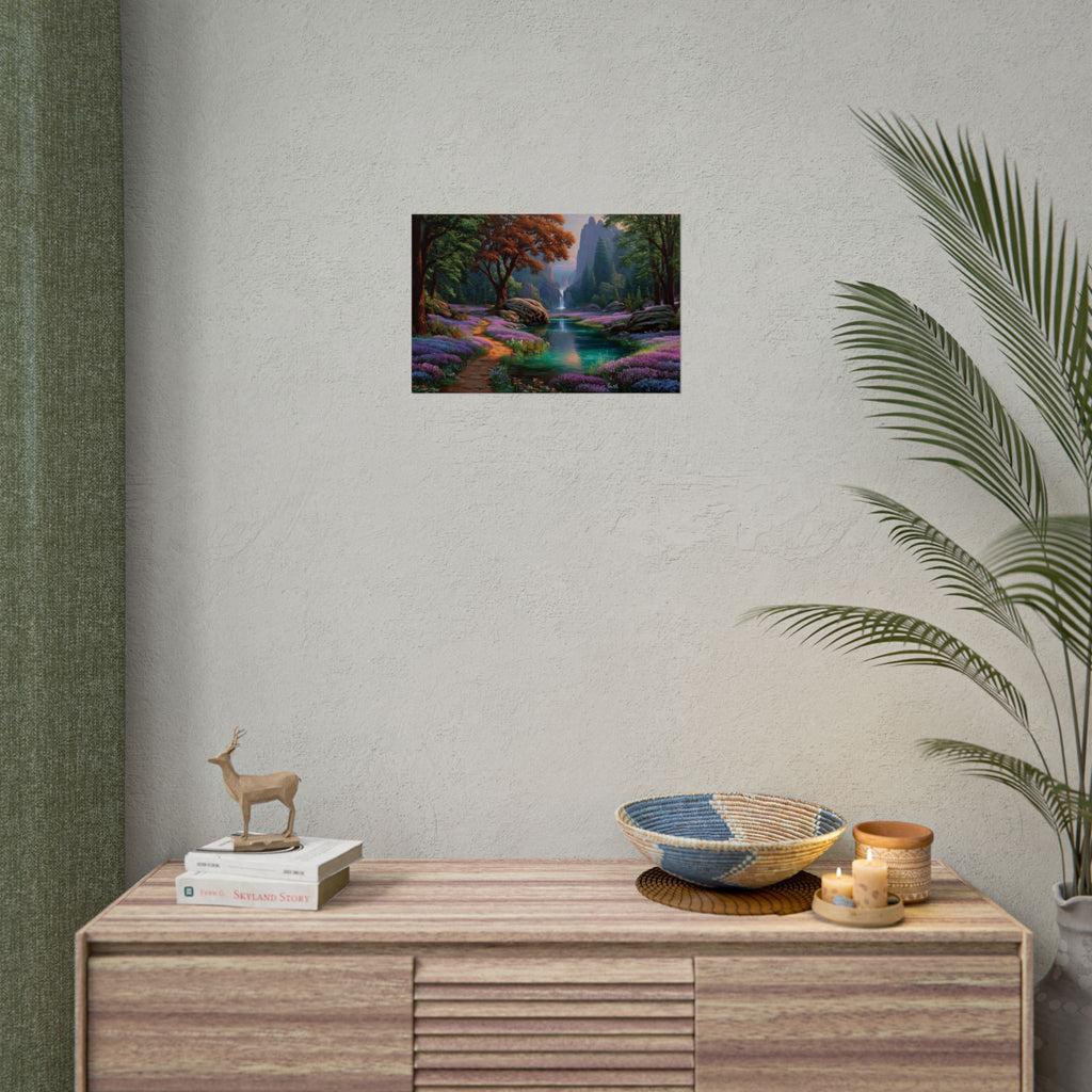 Scenic Fantasy Waterfall Landscape Wall Art