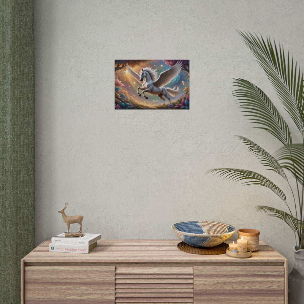 Pegasus Fantasy Art Magical Winged Horse Rolled Poster for Kids’ Rooms & Fantasy Decor