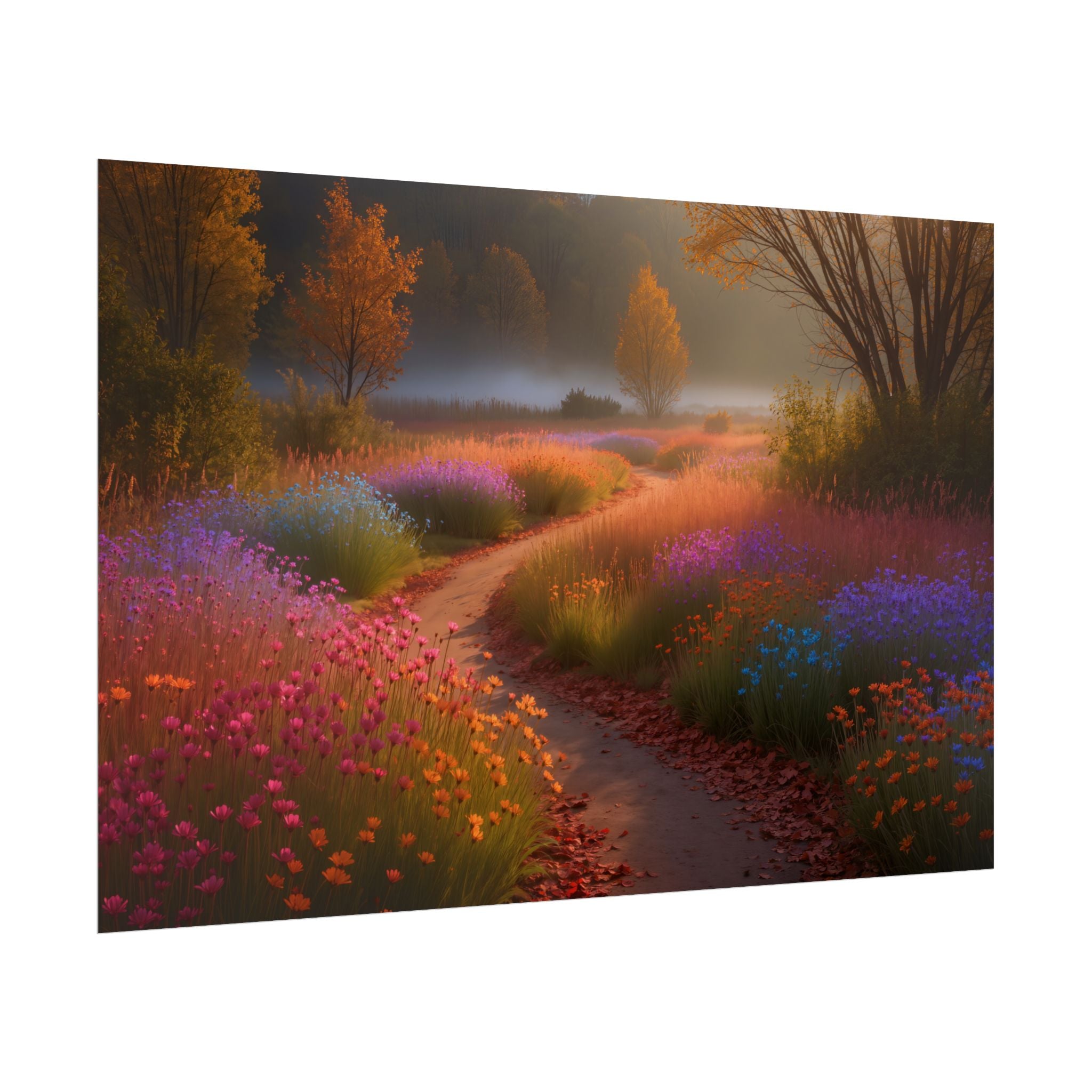 Enchanted Wildflower Path Landscape Art Print