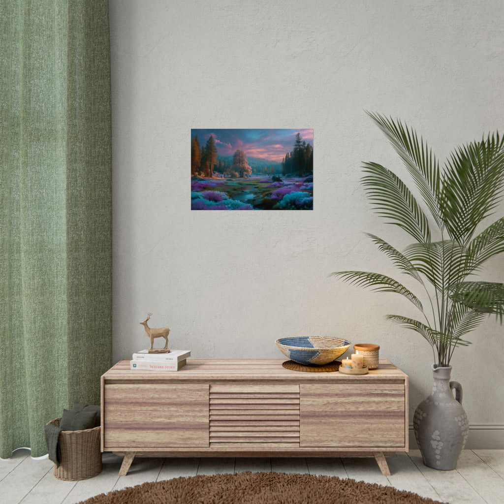 Dreamscape Landscape  Vibrant Fantasy Forest Wall Art