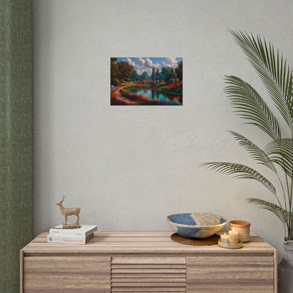 Scenic Garden Bridge Rolled Fine Art Landscape Print