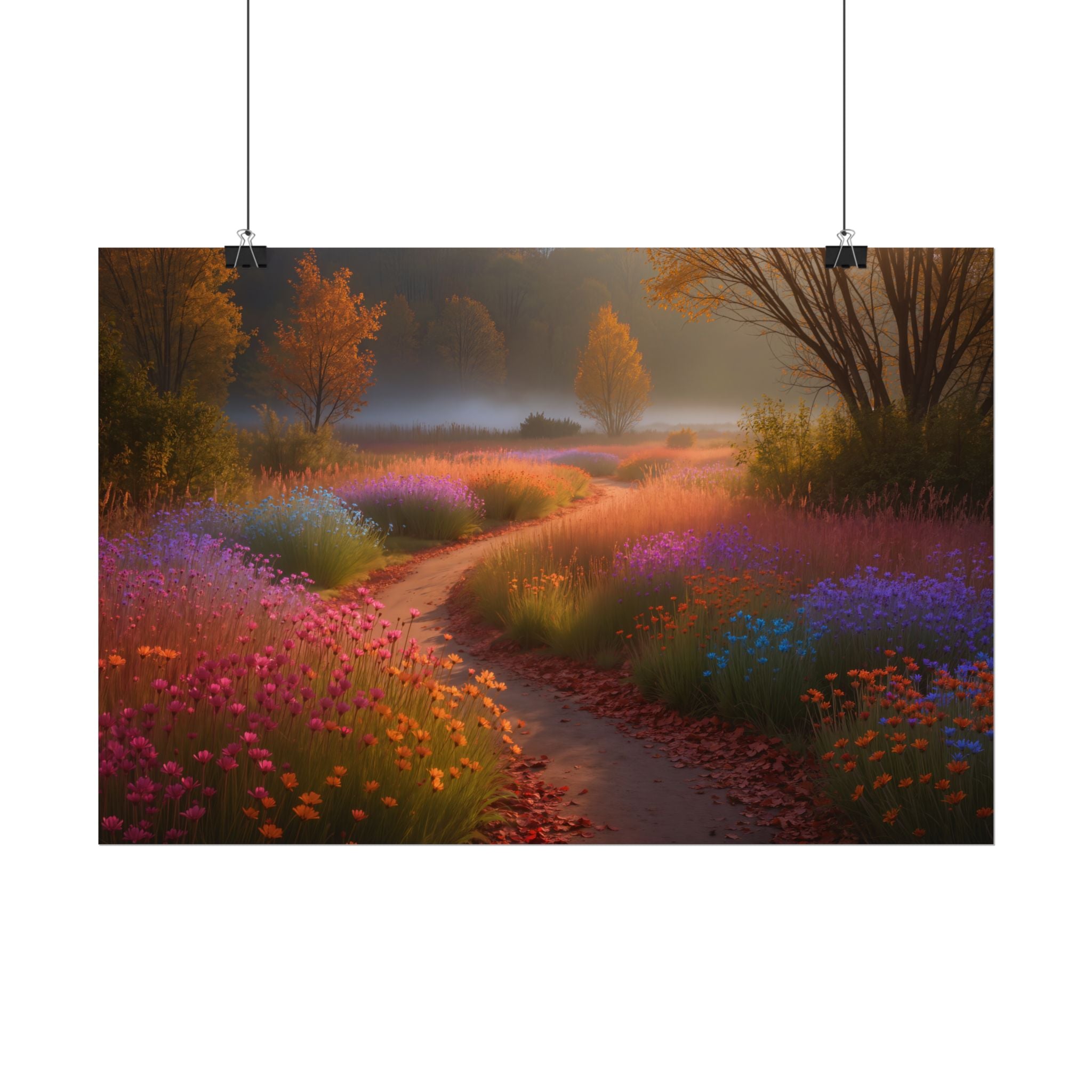 Enchanted Wildflower Path Landscape Art Print