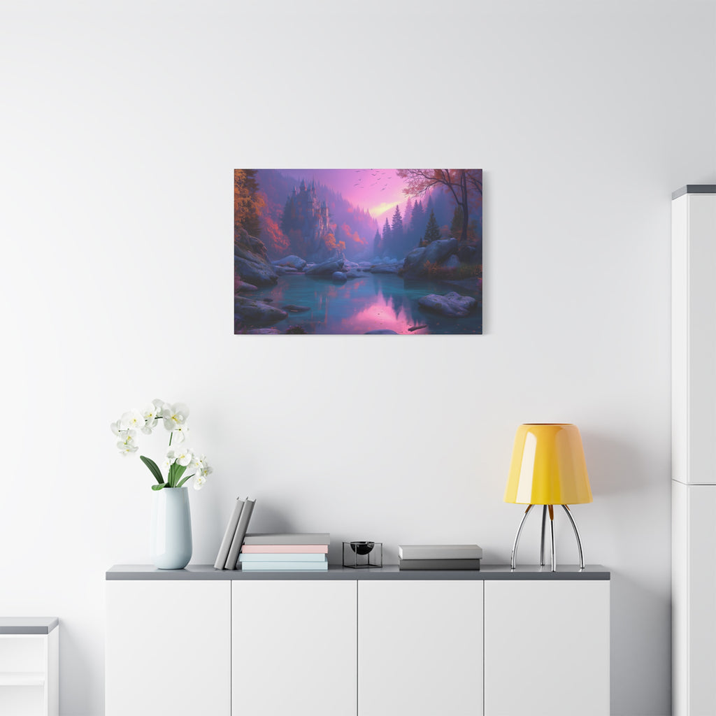 Mystic Twilight Lake Matte Canvas Print
