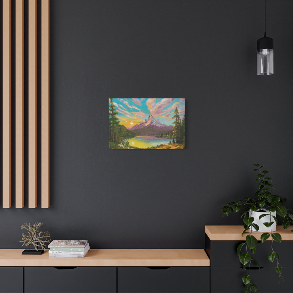 Mountain Sunrise Canvas Print Vibrant Landscape Wall Art