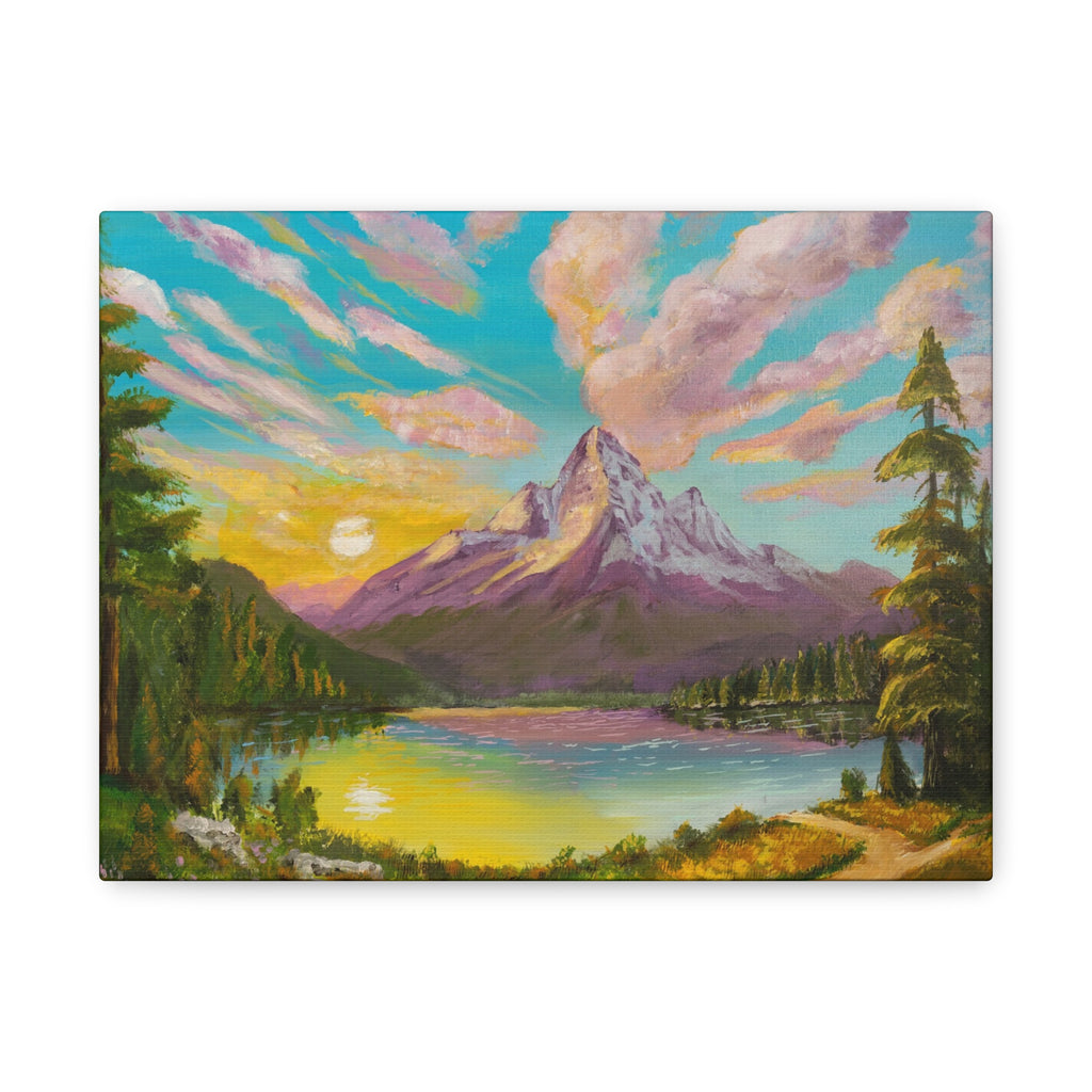 Mountain Sunrise Canvas Print Vibrant Landscape Wall Art