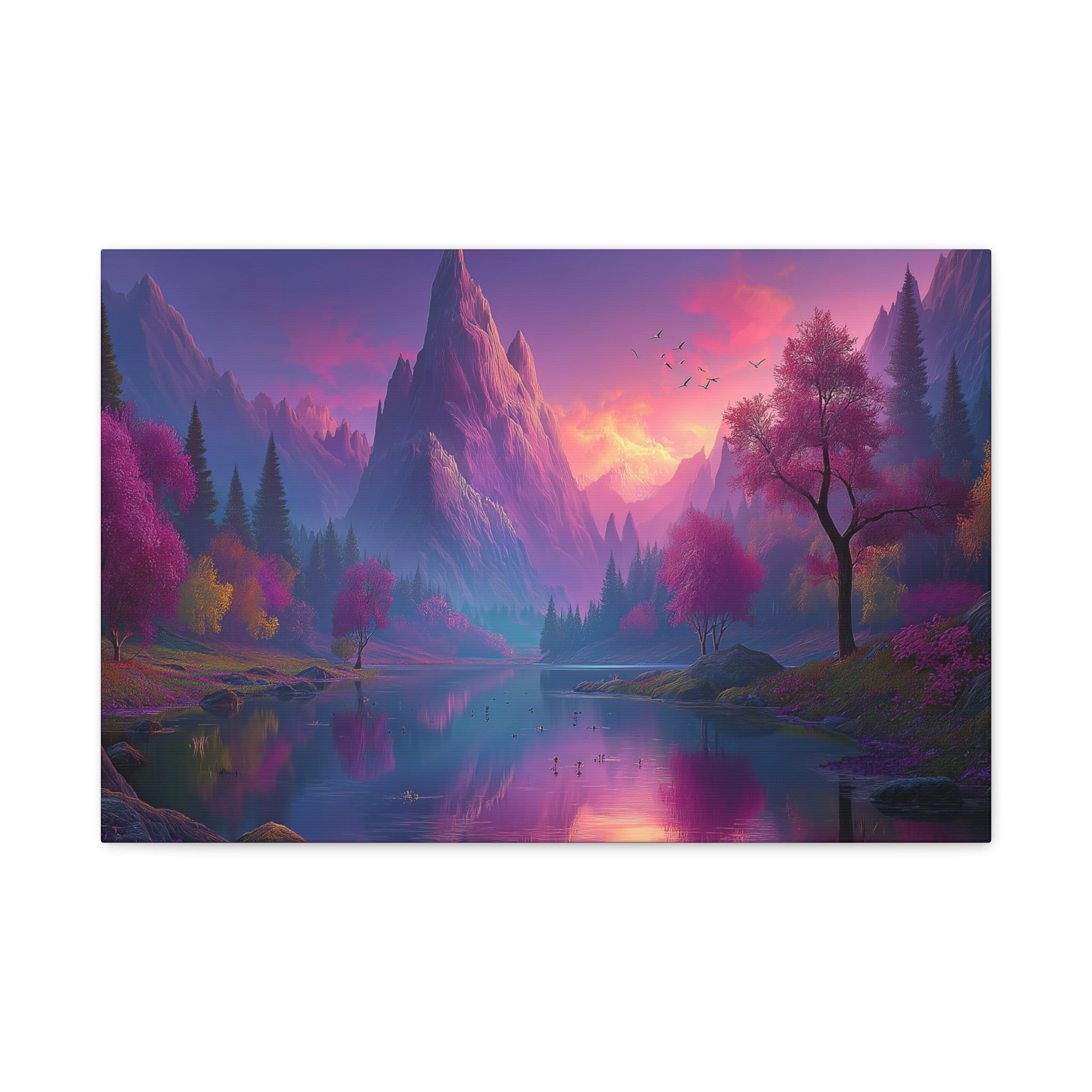 Dreamscape Mountain Lake Matte Canvas Print