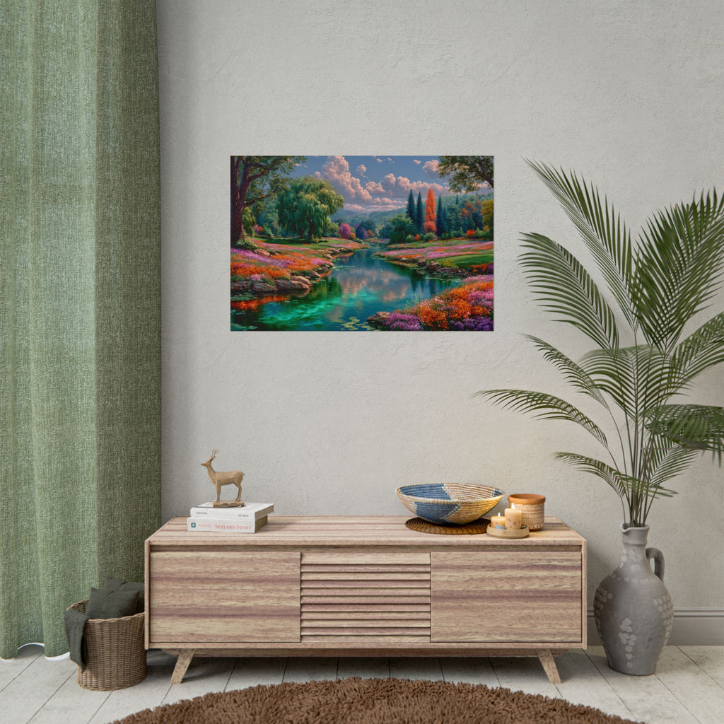 Scenic Floral River Print