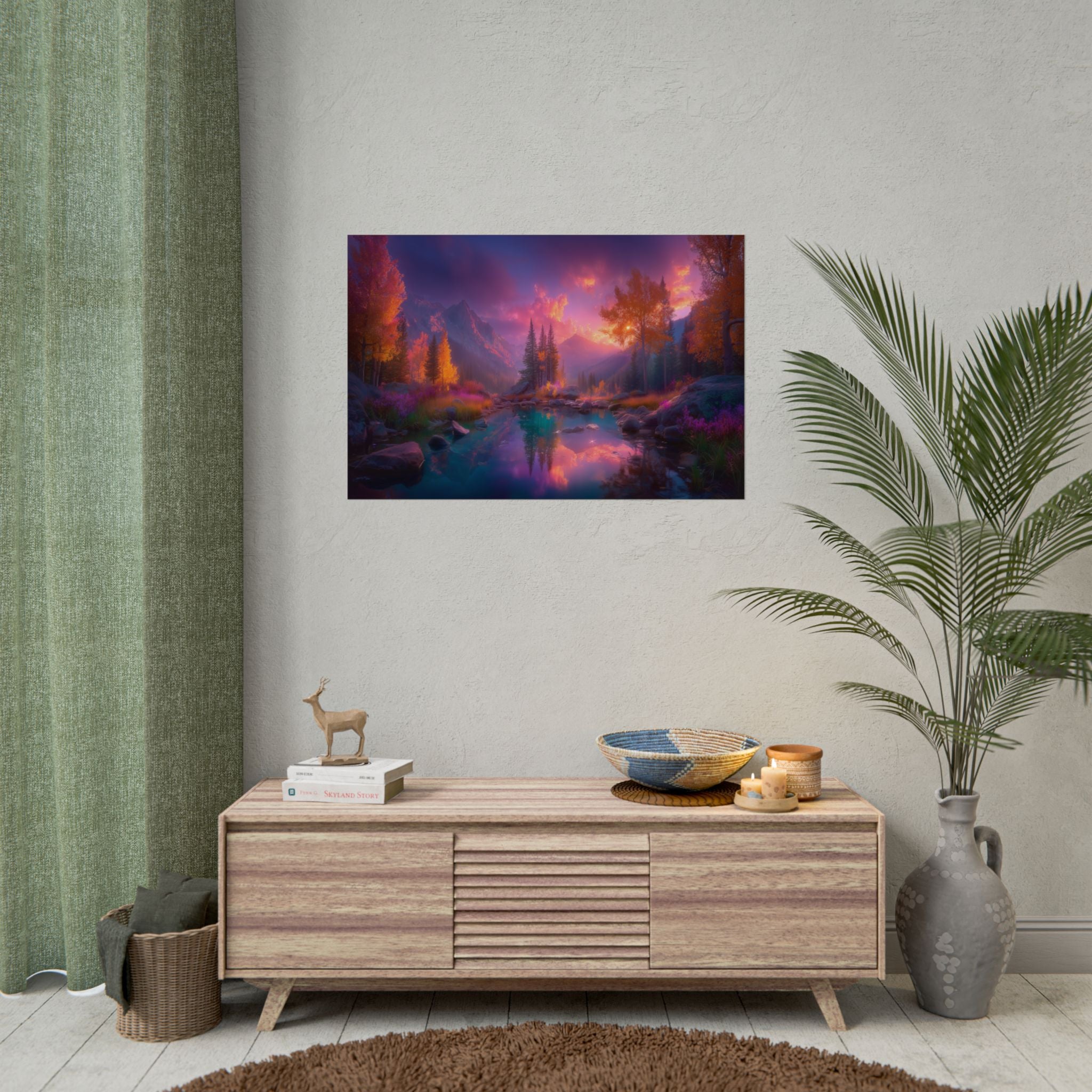 Dreamscape Sunset Landscape Vibrant Fantasy Nature Wall Art