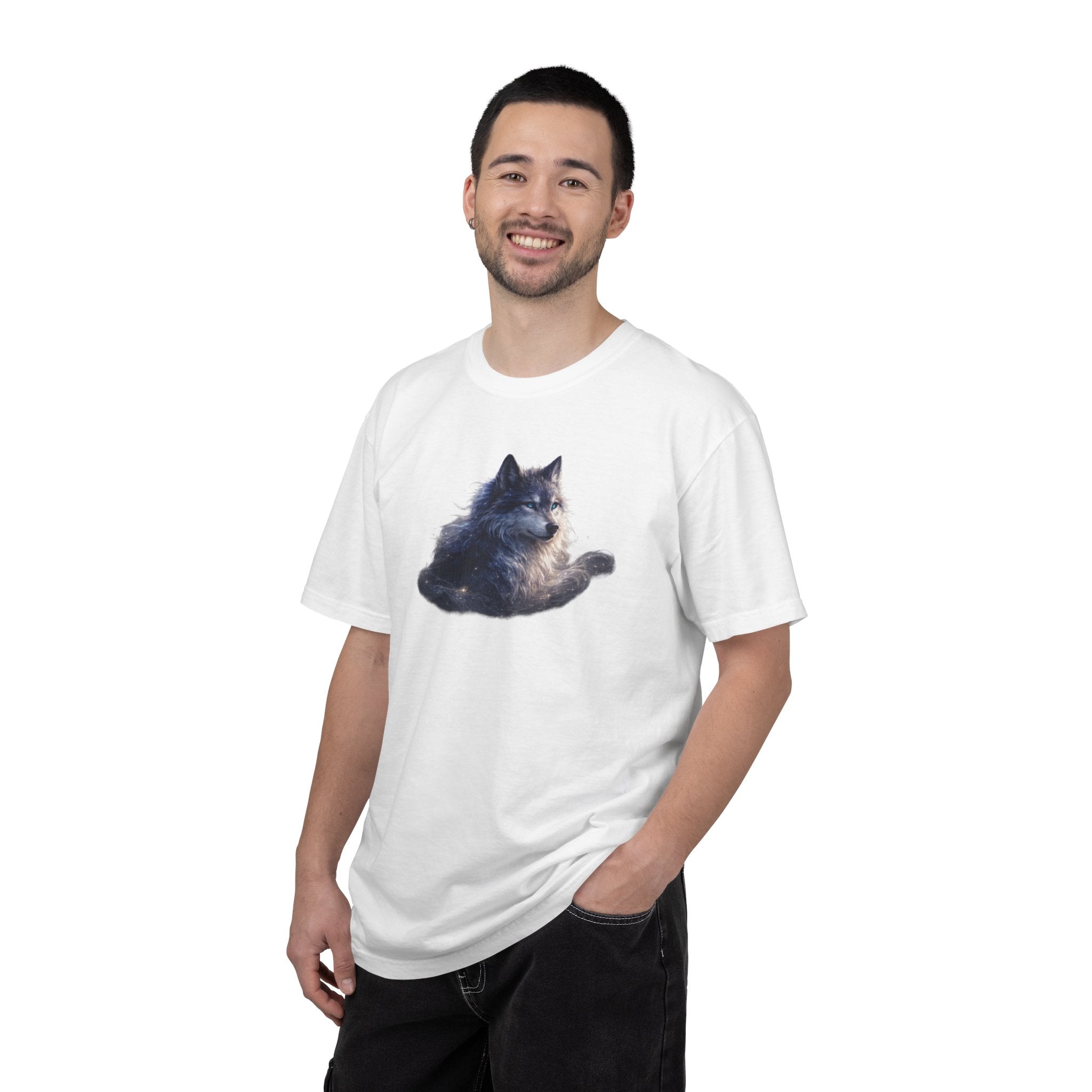 Wolf Graphic T-Shirt Relaxed Forest Dog Art Tee