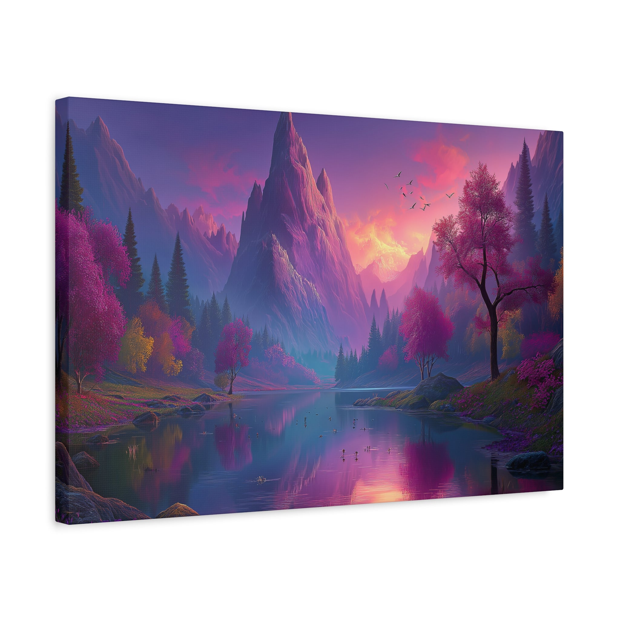 Dreamscape Mountain Lake Matte Canvas Print