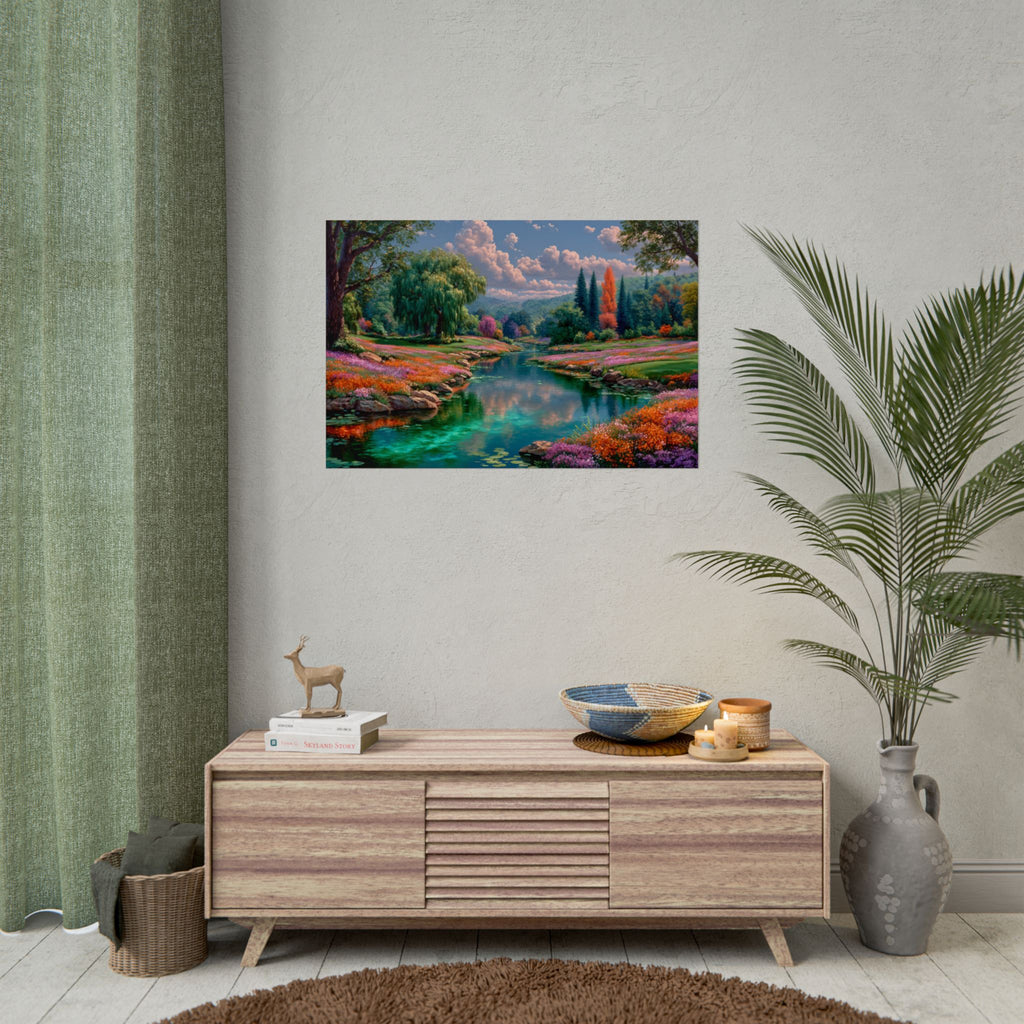 Scenic Floral River Print