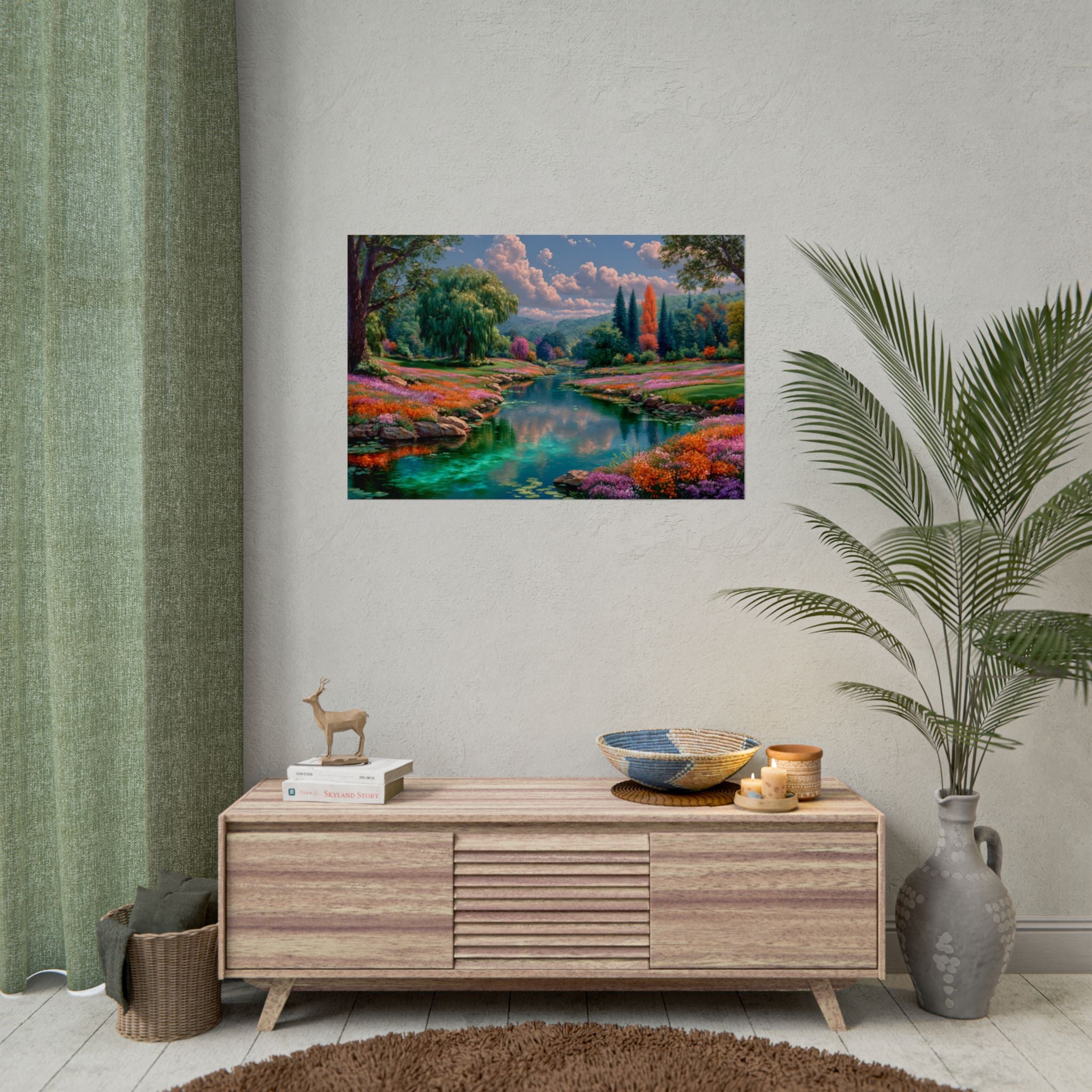 Scenic Floral River Print
