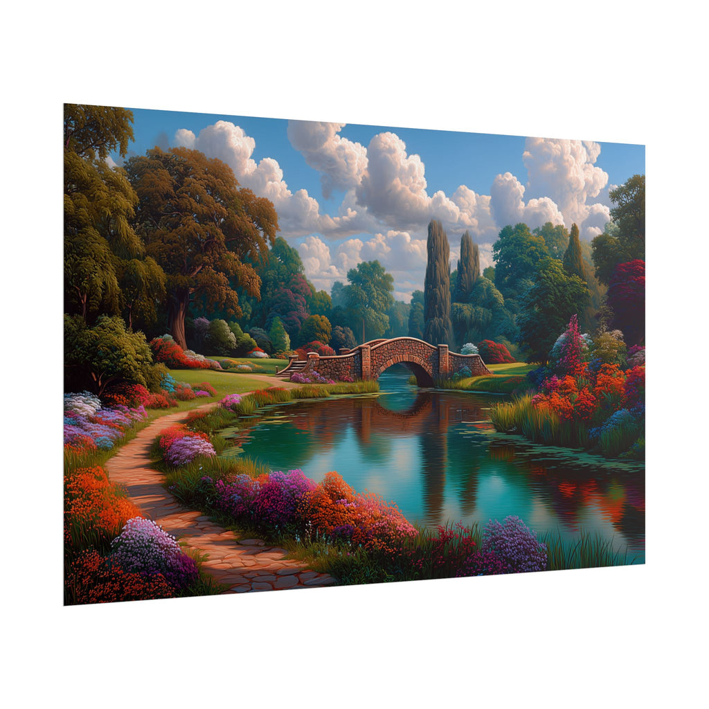 Scenic Garden Bridge Rolled Fine Art Landscape Print