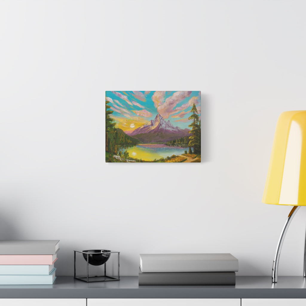 Mountain Sunrise Canvas Print Vibrant Landscape Wall Art