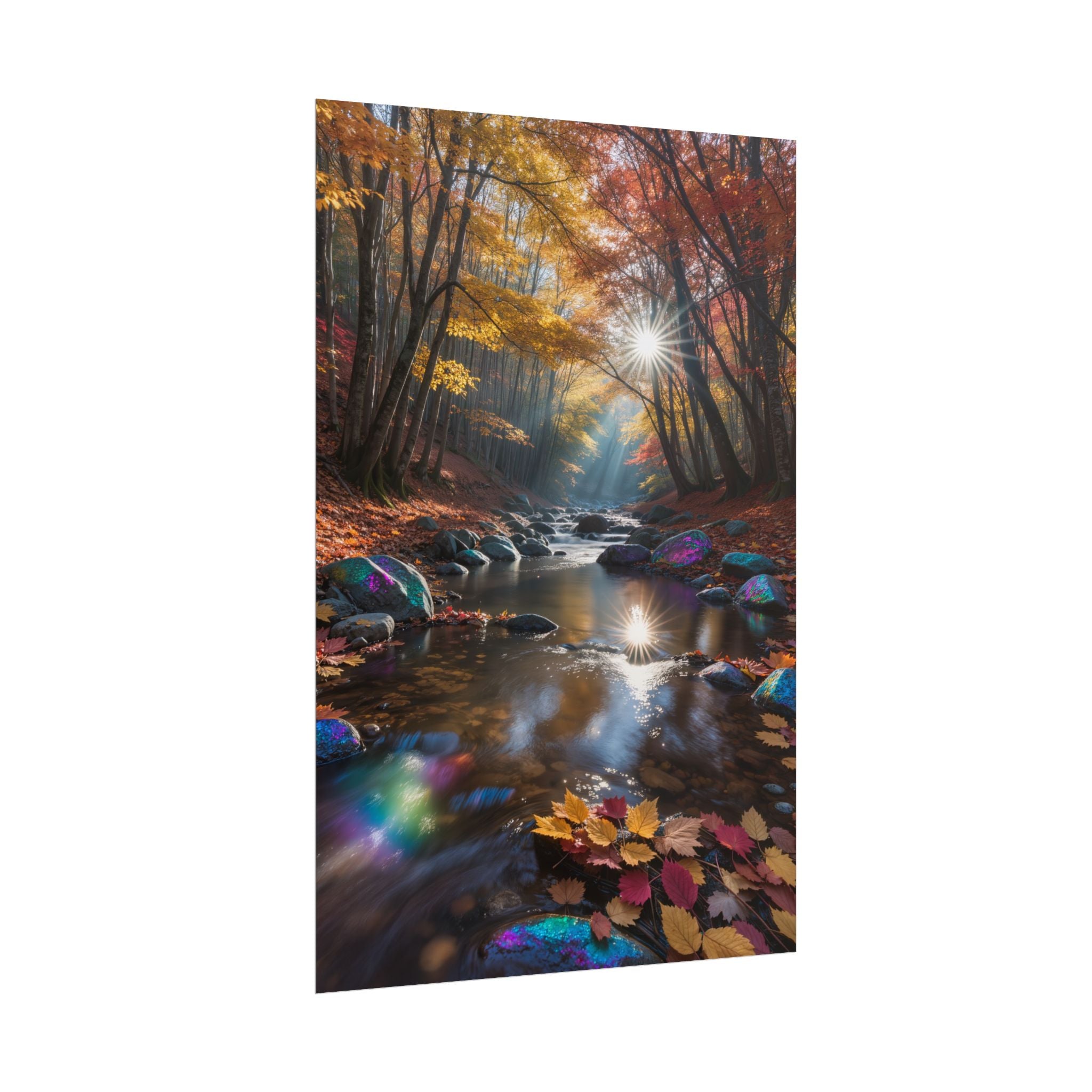 Autumn Forest Stream  Rolled Nature Wall Art