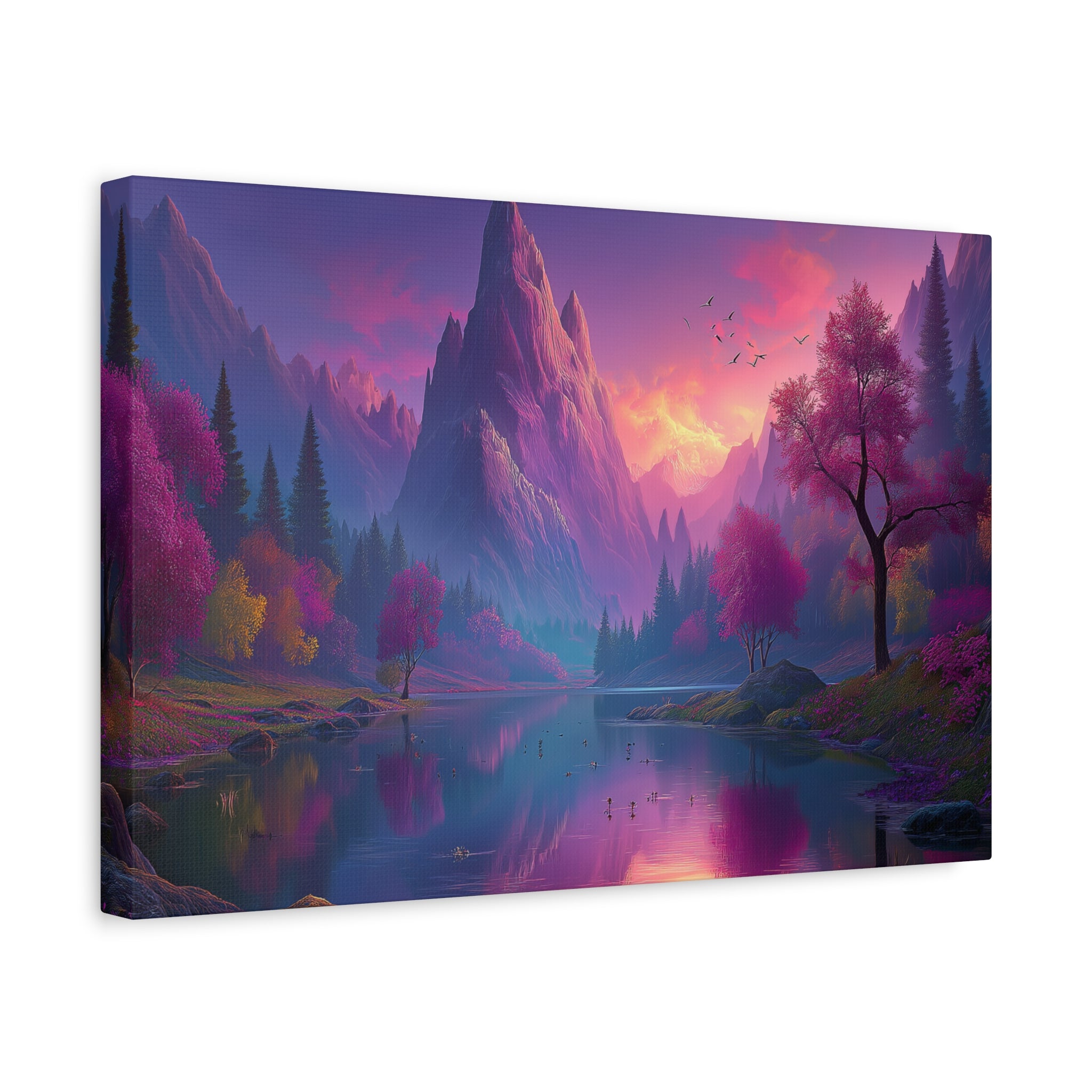 Dreamscape Mountain Lake Matte Canvas Print
