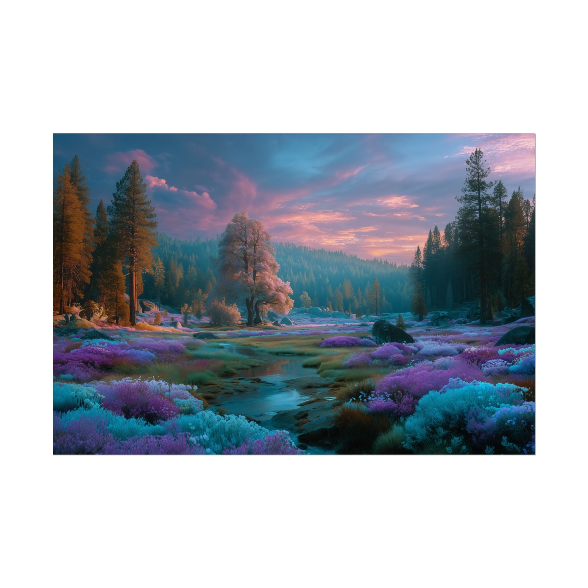 Dreamscape Landscape  Vibrant Fantasy Forest Wall Art