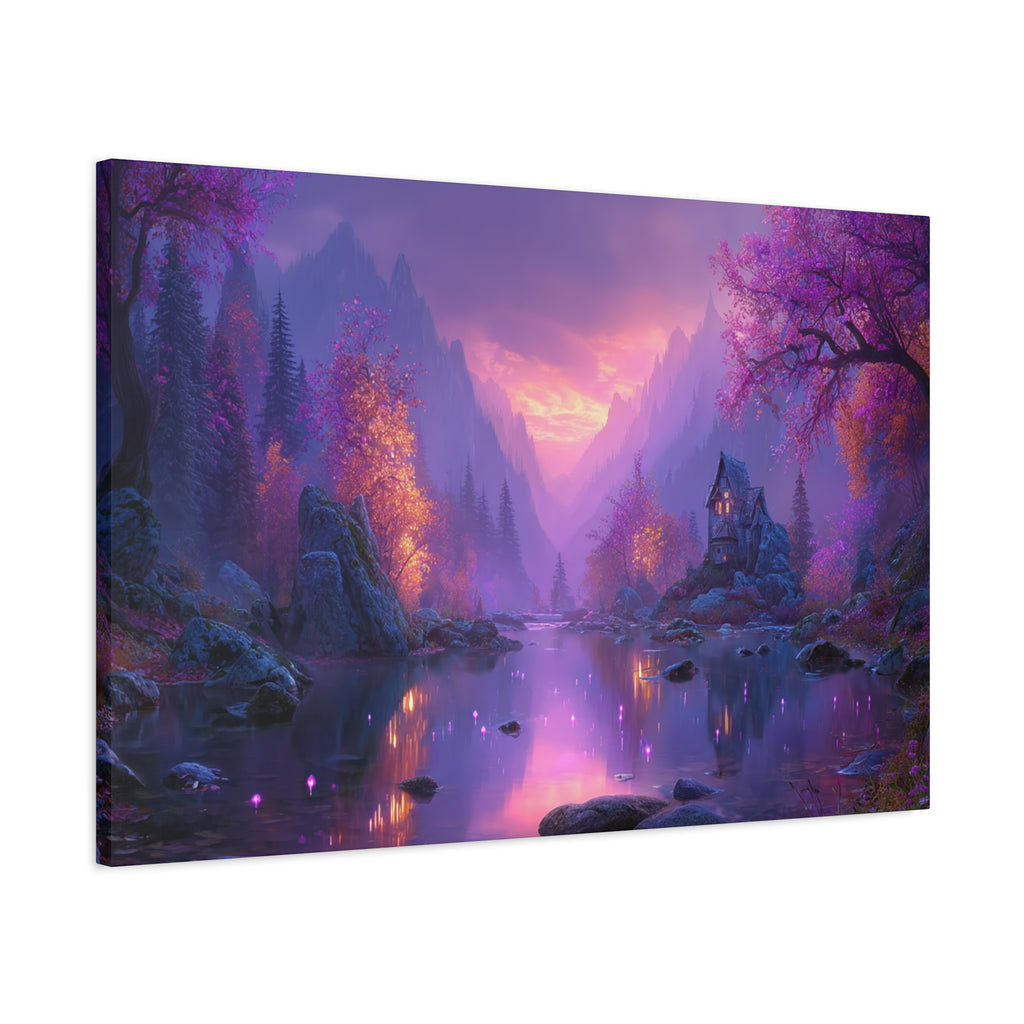 Mystical Twilight Lake Matte Canvas Print