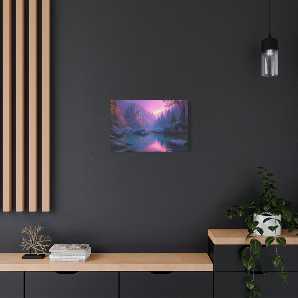 Mystic Twilight Lake Matte Canvas Print