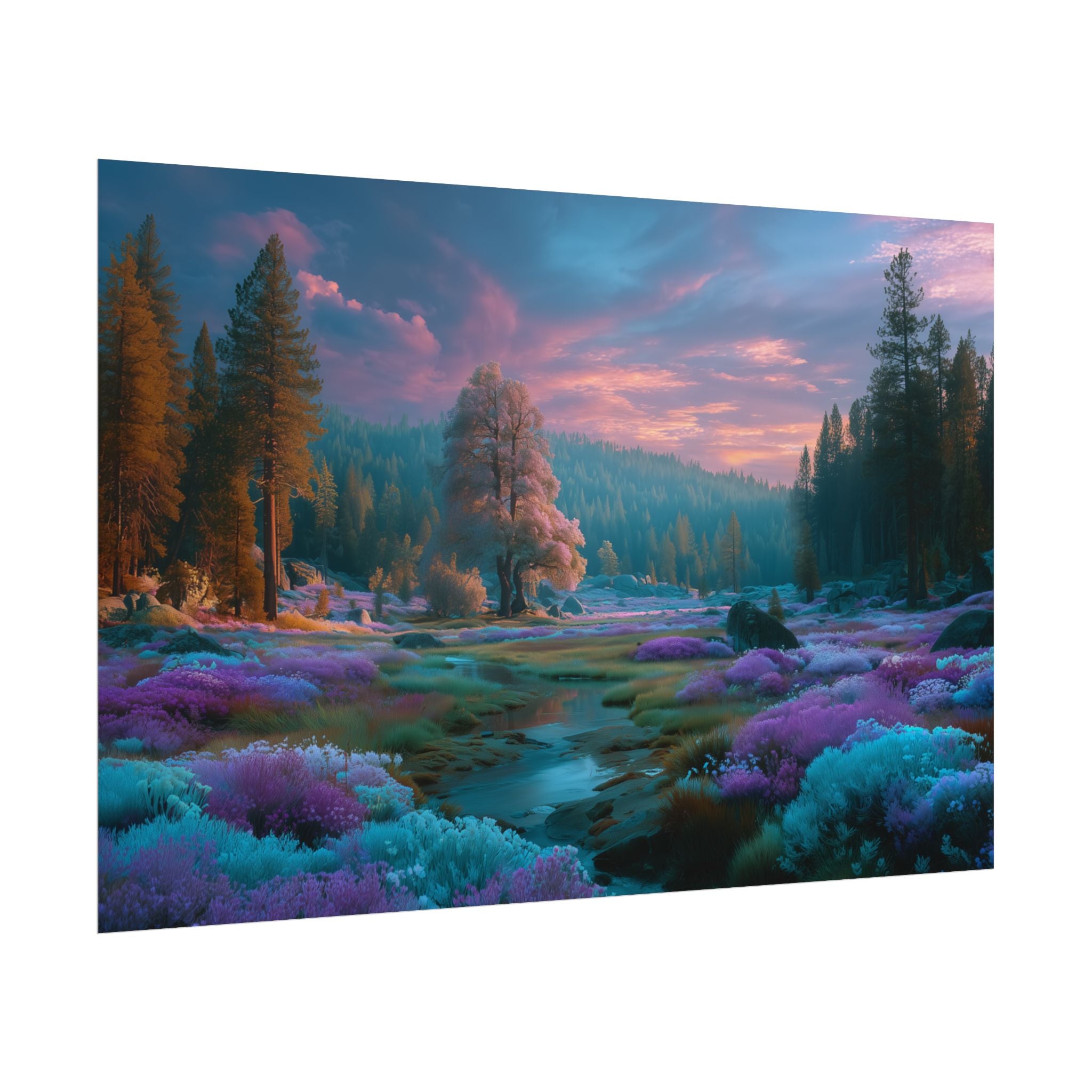 Dreamscape Landscape  Vibrant Fantasy Forest Wall Art