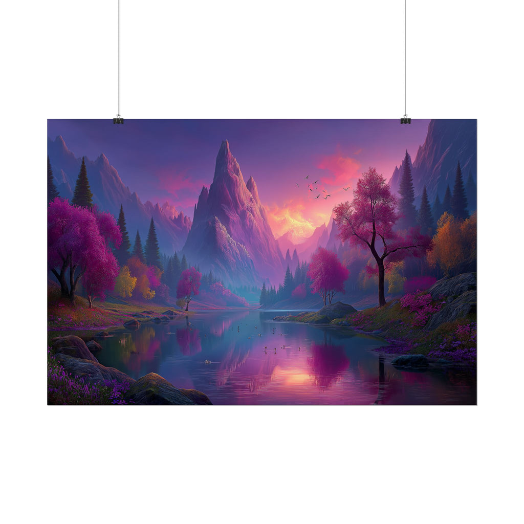 Dreamscape Mountain Lake Sunset Wall Art