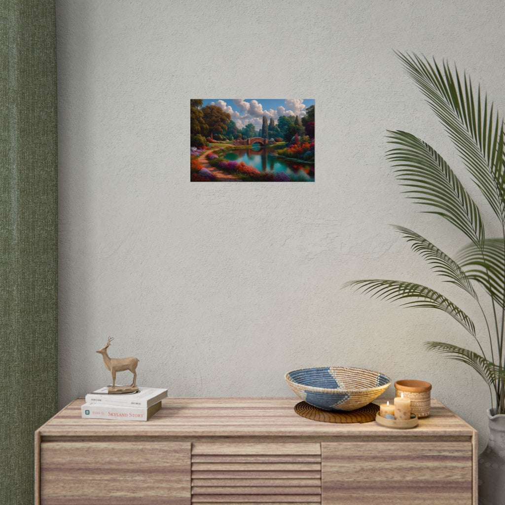 Scenic Garden Bridge Rolled Fine Art Landscape Print