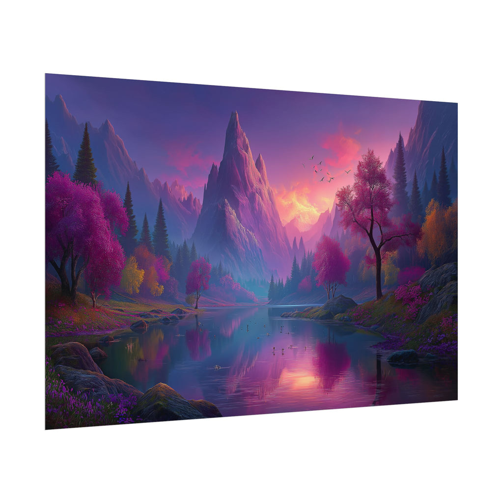Dreamscape Mountain Lake Sunset Wall Art