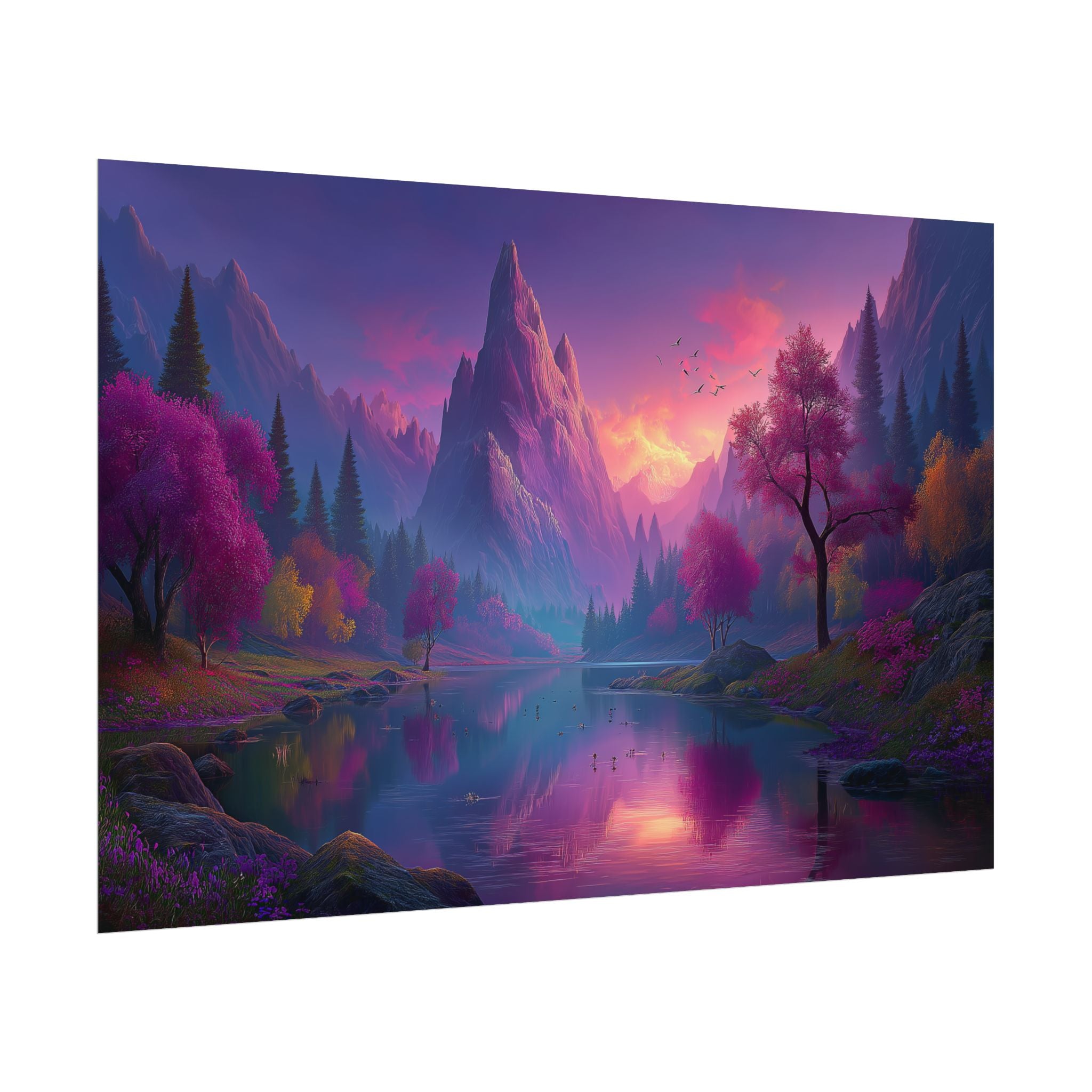 Dreamscape Mountain Lake Sunset Wall Art