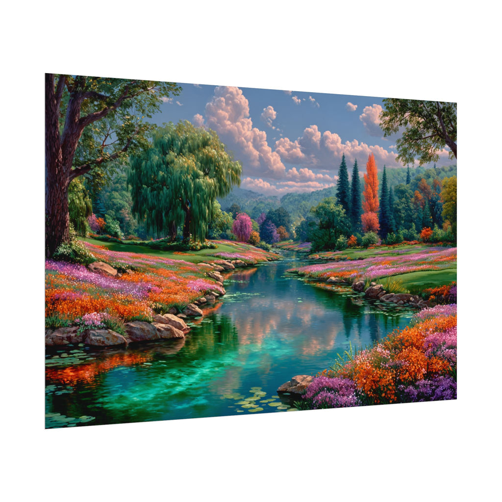 Scenic Floral River Print