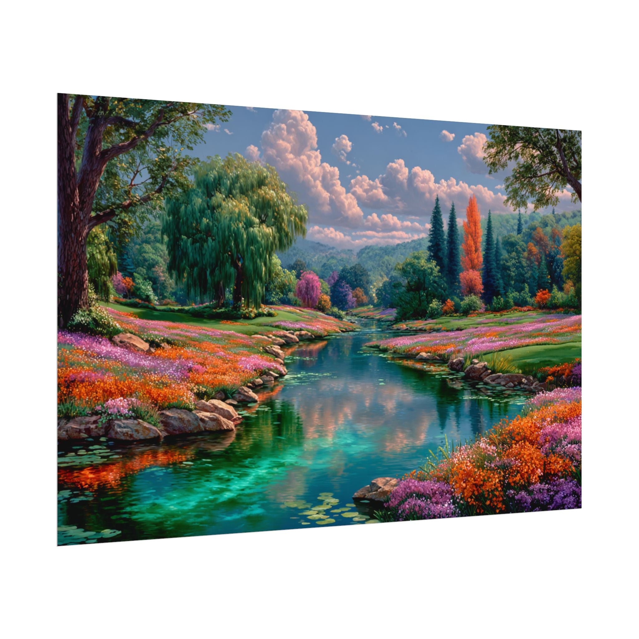 Scenic Floral River Print