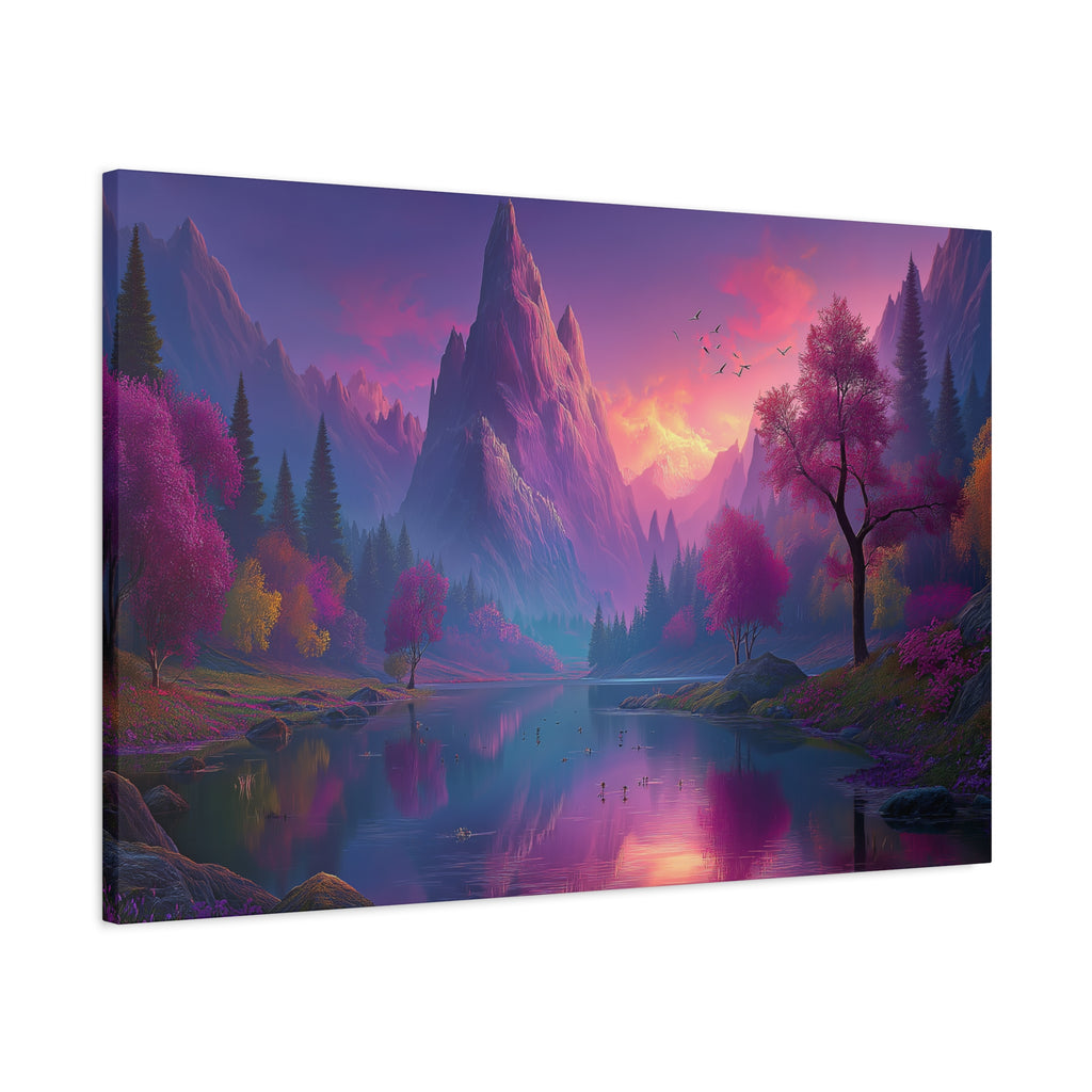 Dreamscape Mountain Lake Matte Canvas Print