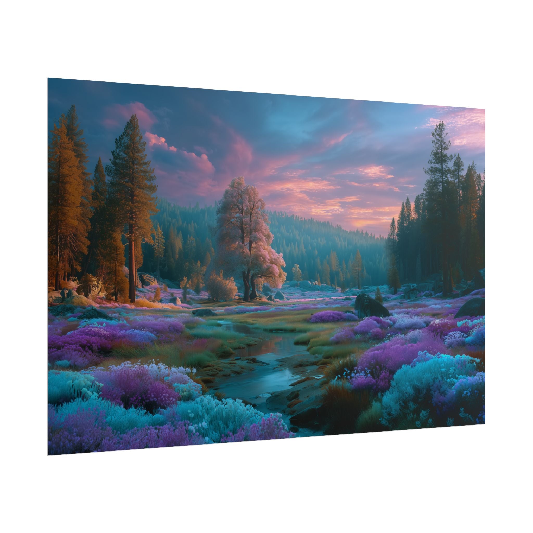 Dreamscape Landscape  Vibrant Fantasy Forest Wall Art