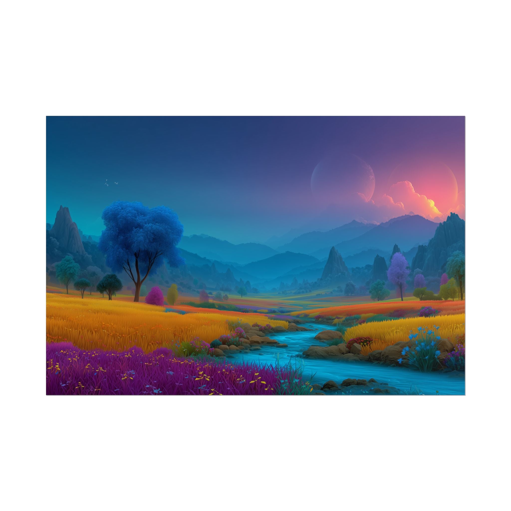 Dreamscape Landscape Vibrant Fantasy Nature Wall Art