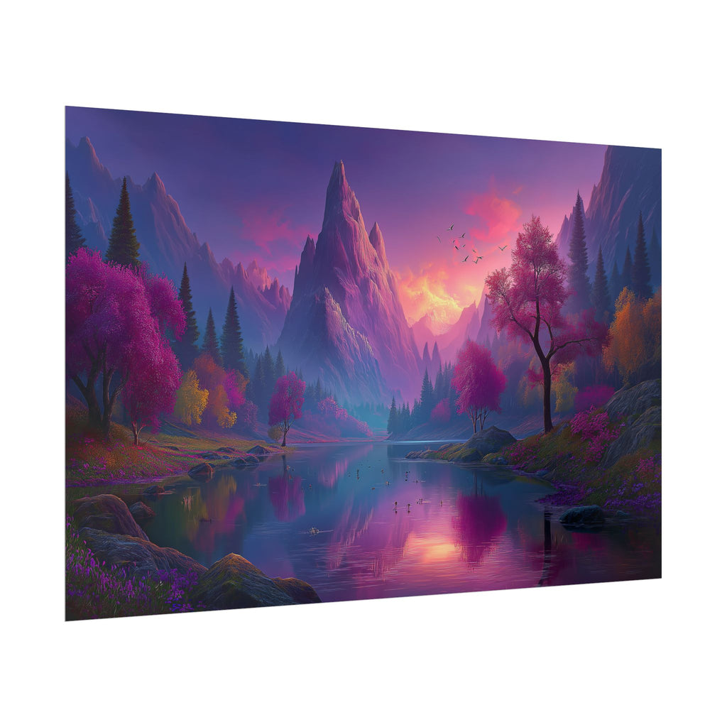 Dreamscape Mountain Lake Sunset Wall Art