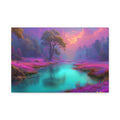 Dreamscape River Matte Canvas Wall Art Vibrant Fantasy Landscape, Stretched 1.25"